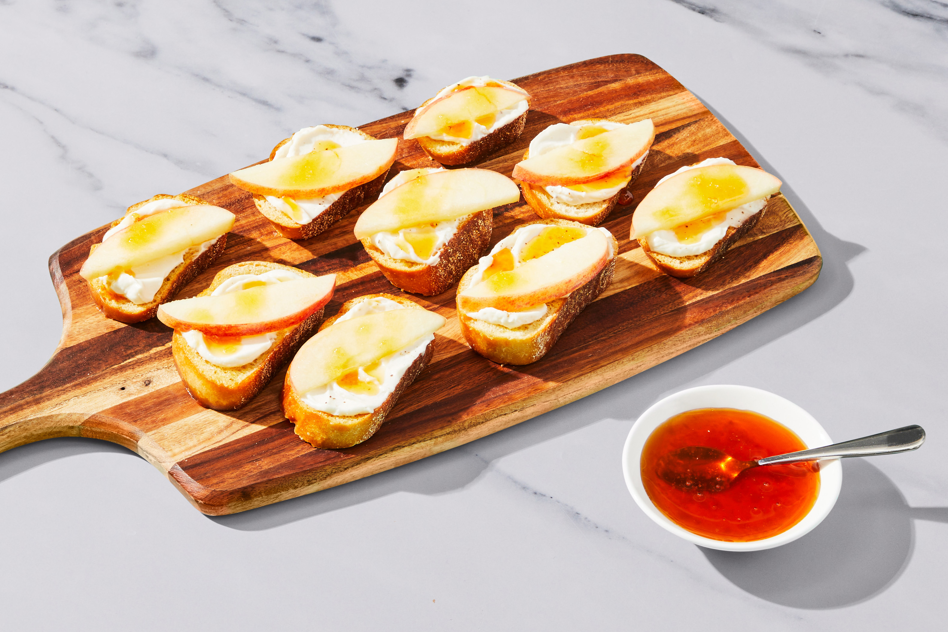 Honey Crème Fraîche & Apple Crostini