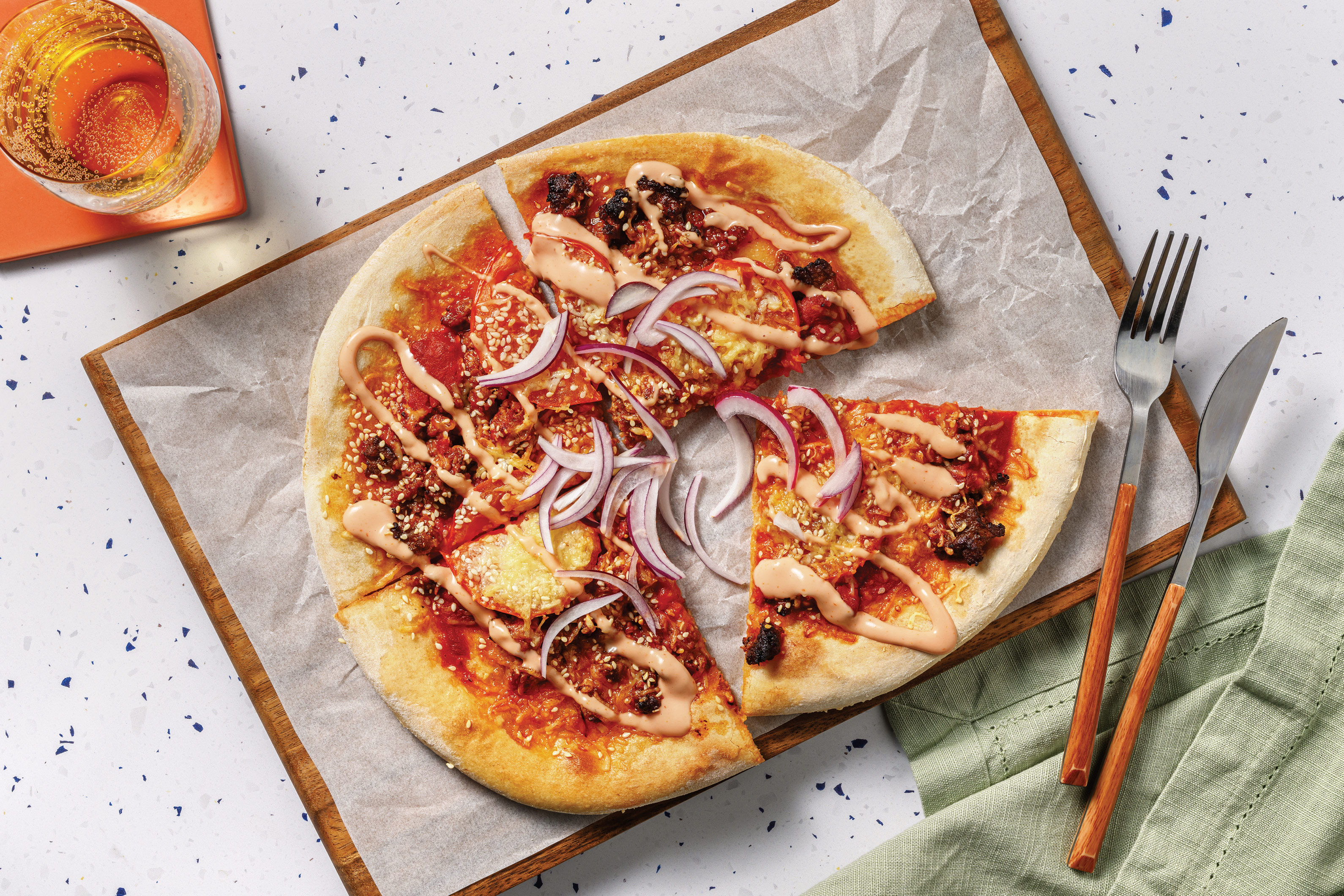 Homemade Cheeseburger-Style Pork Pizza