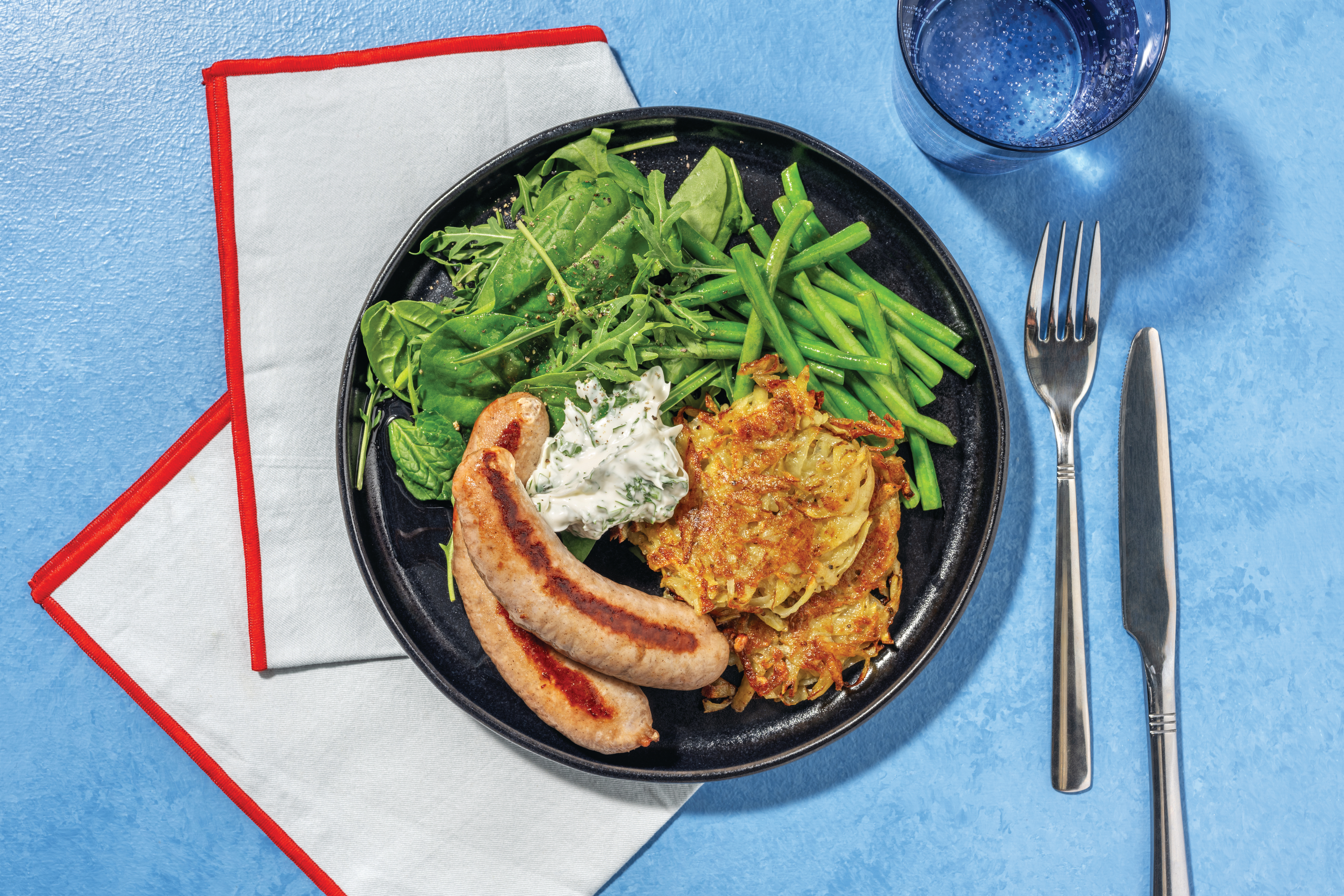 Pork Sausages & Homemade Potato Rosti