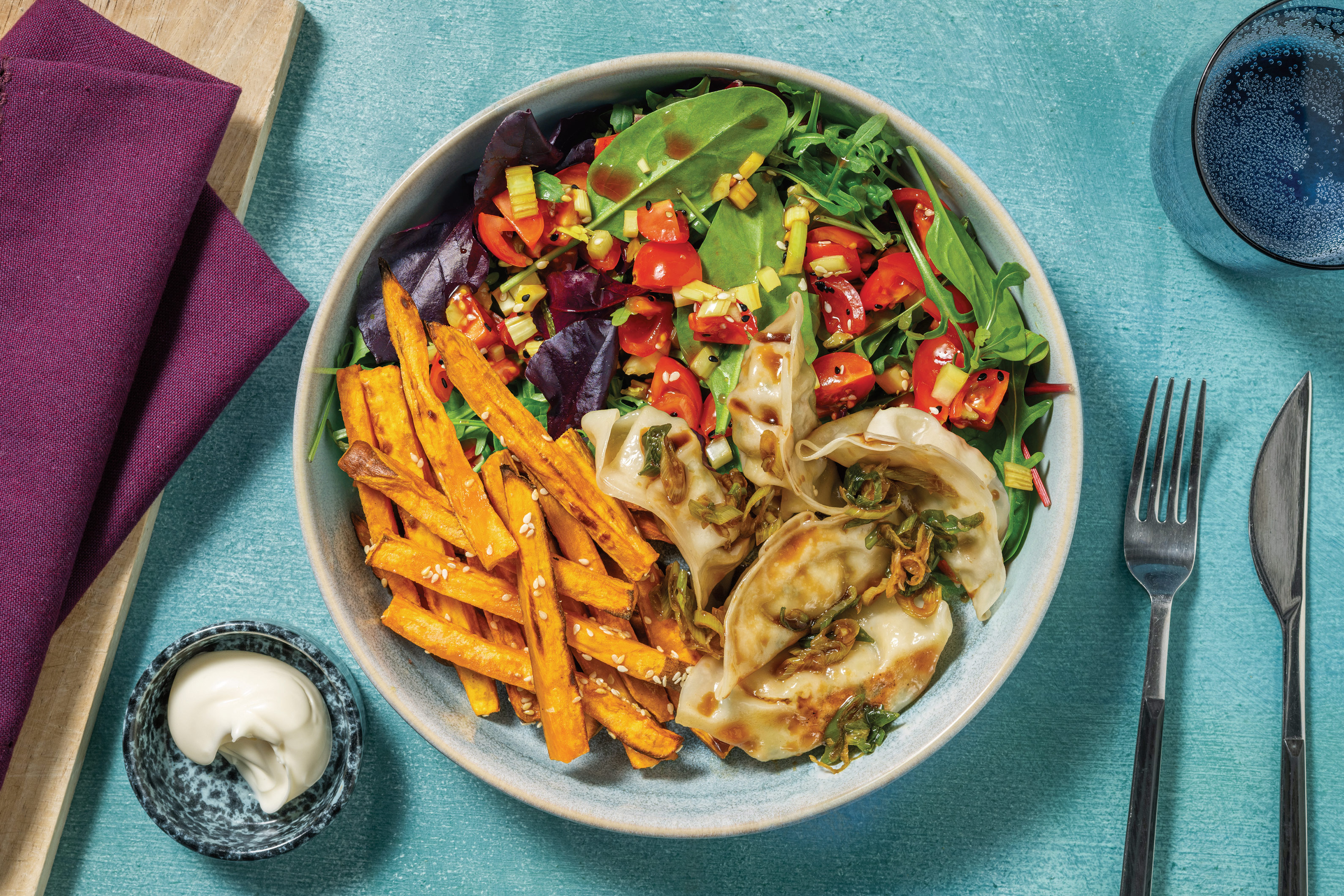 Prawn Wontons & Plant-Based Mayo