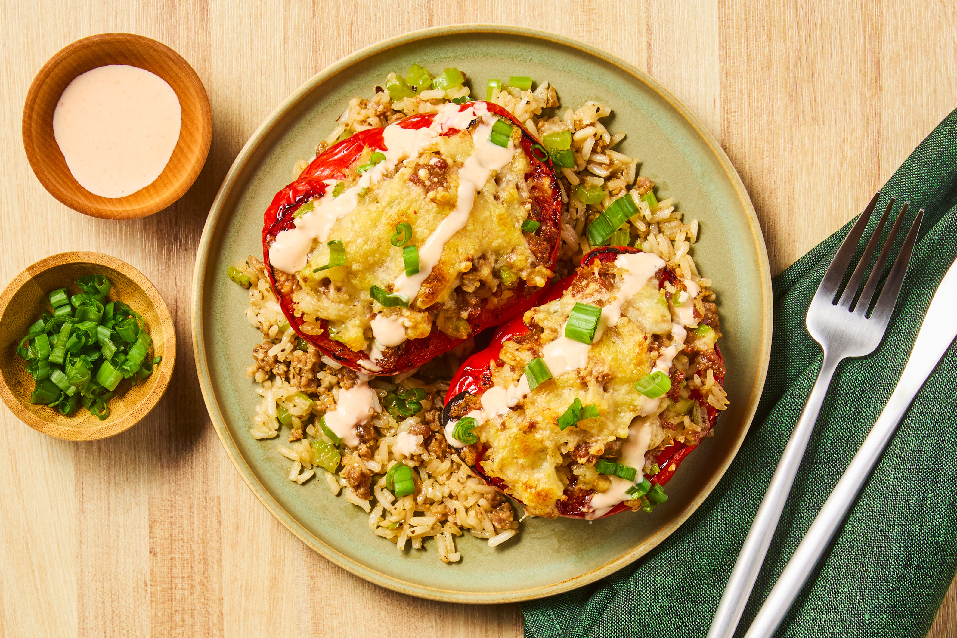 R69 Cajun Chicken Sausage Stuffed Peppers