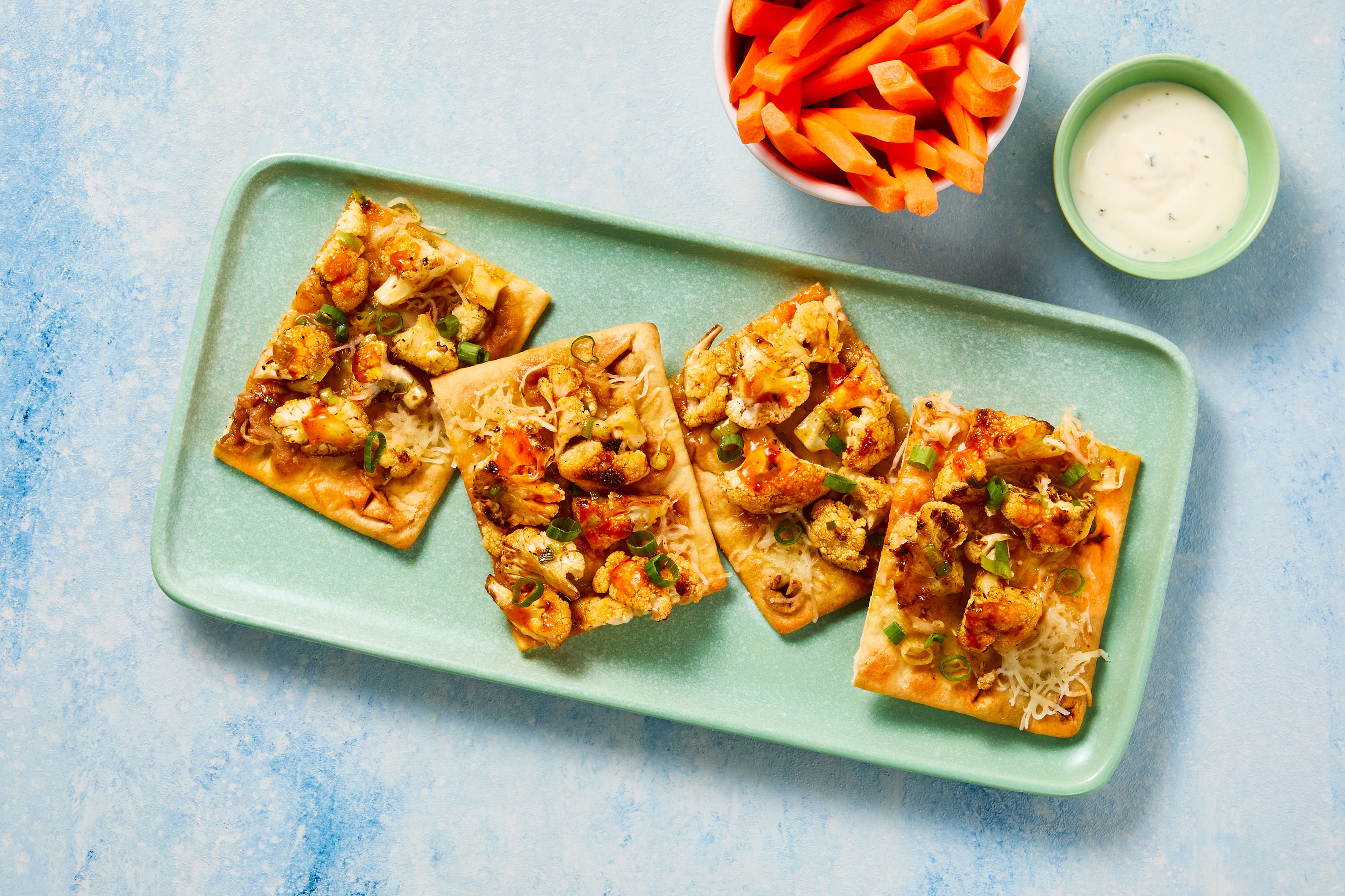 Spicy Buffalo Cauliflower Flatbreads
