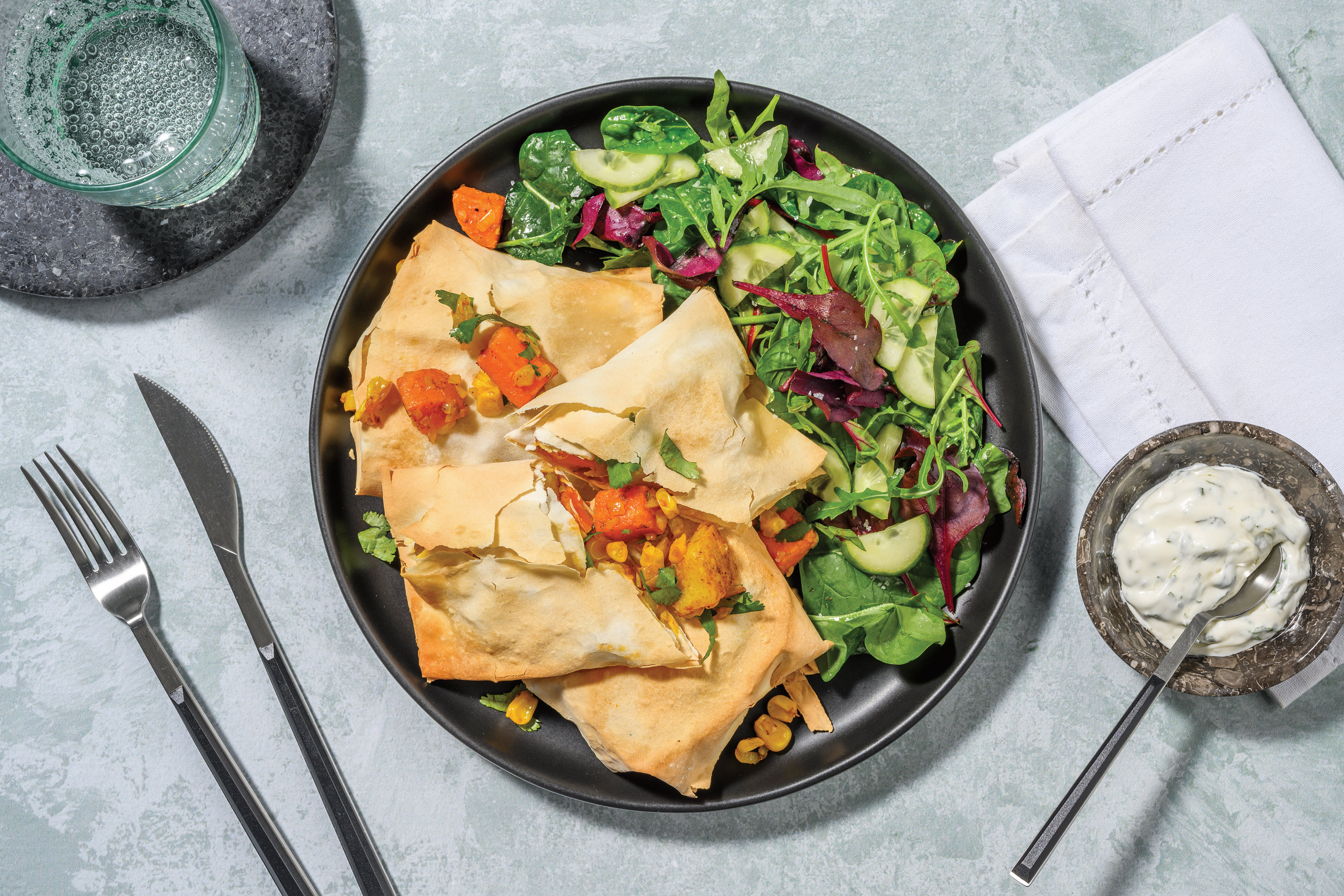 Curried Veggie Filo Parcels