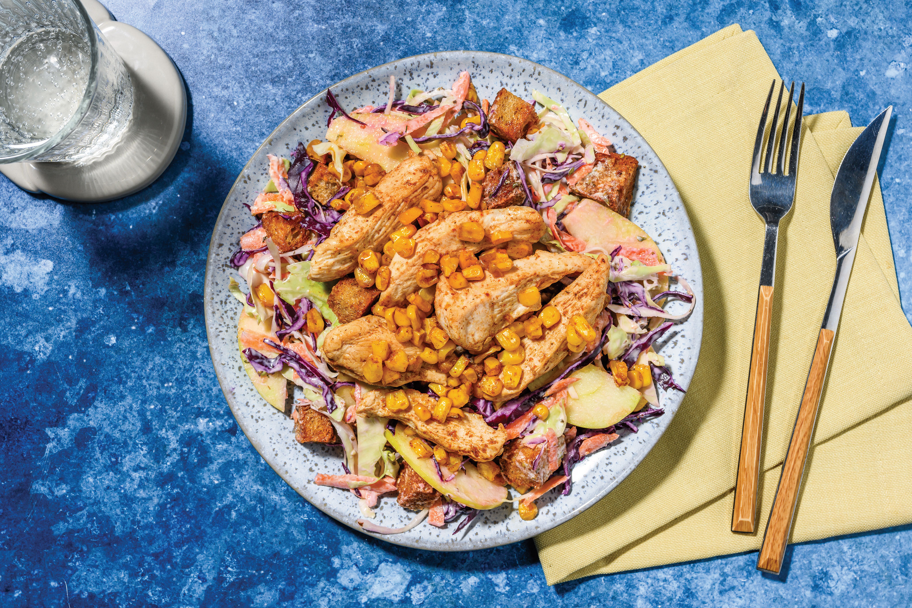 Smokey Kiwi Chicken & Charred Corn Salad