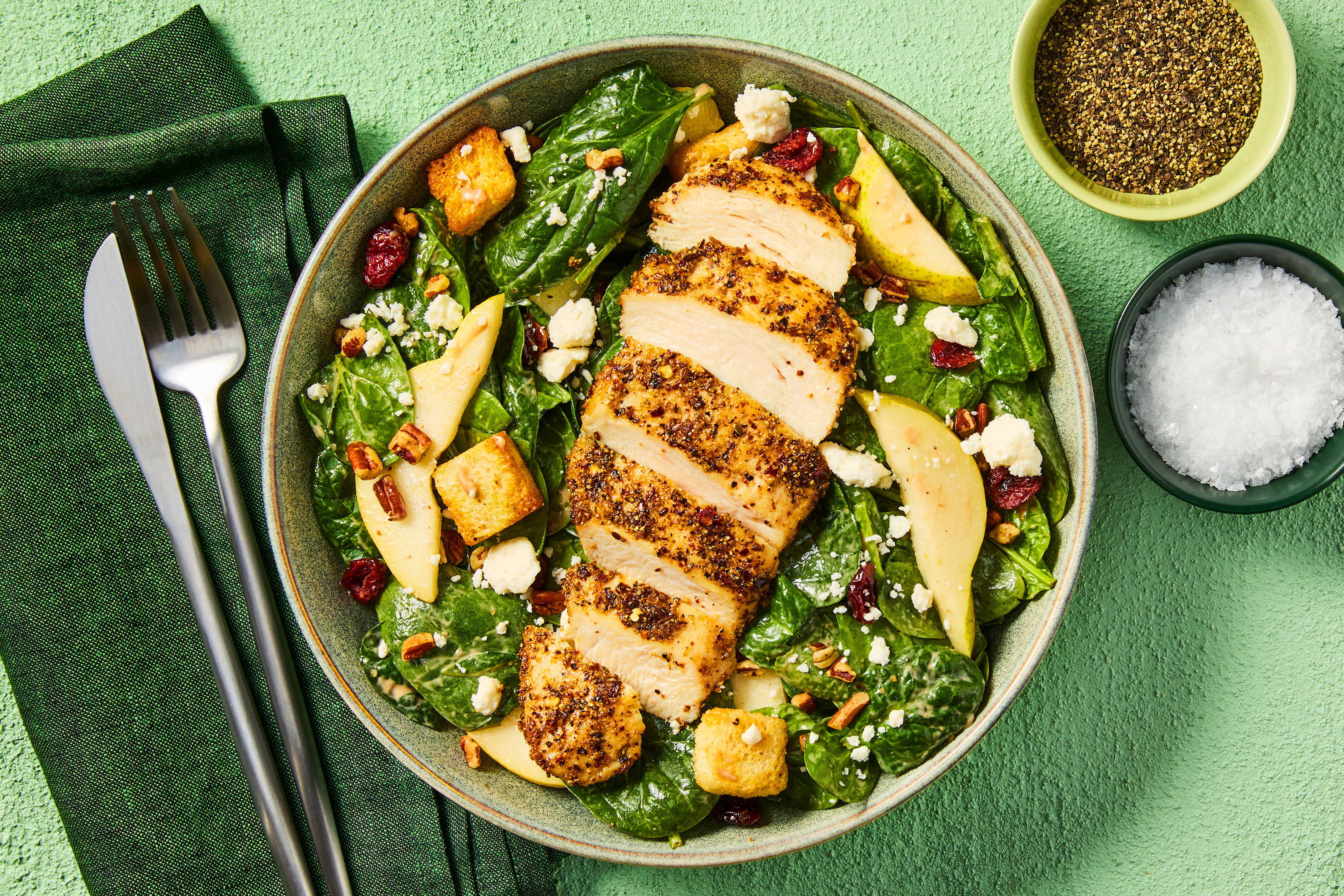Harvest Chicken, Spinach & Feta Salad