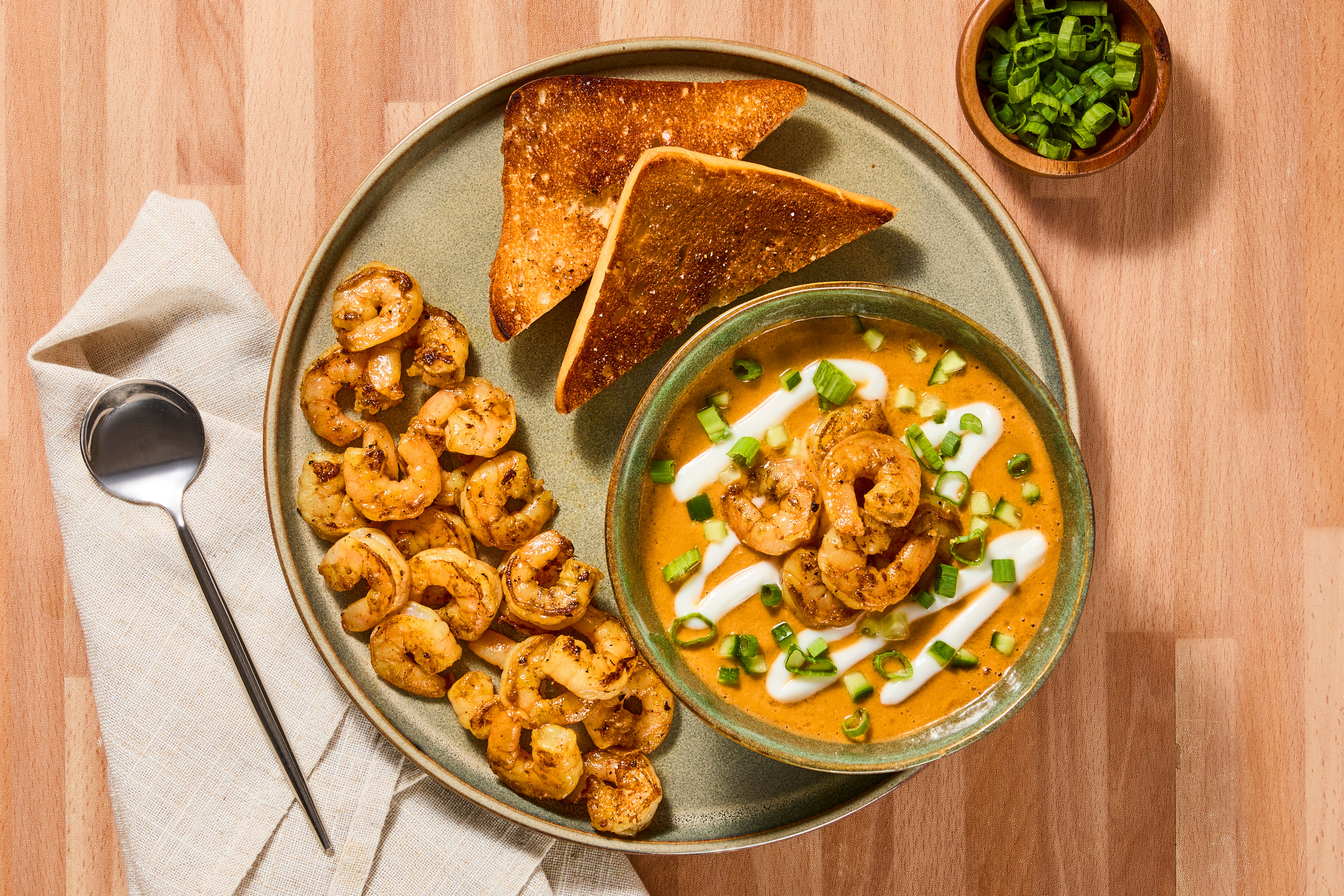 Chilled Tomato Gazpacho with Cumin Shrimp