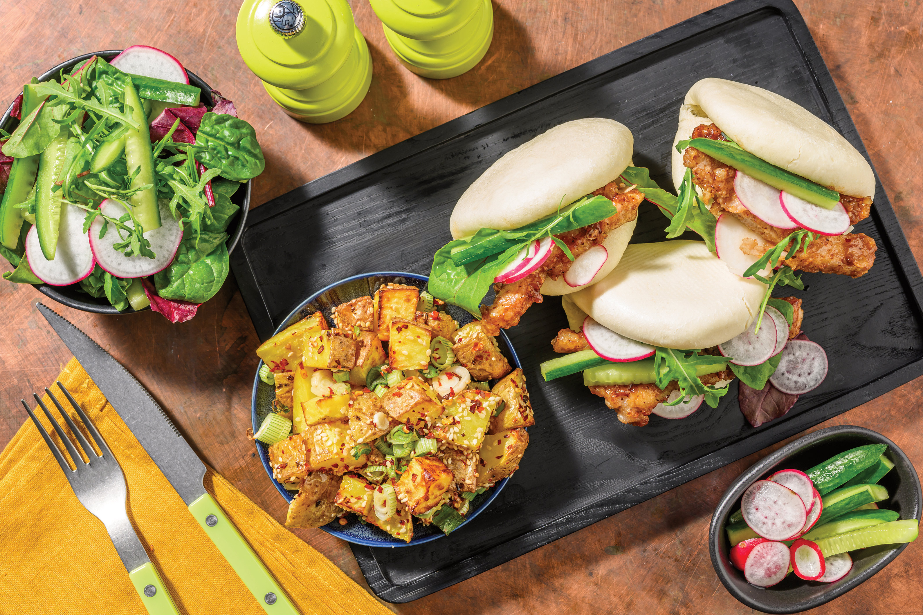 Korean-Style Fried Pork Bao Buns