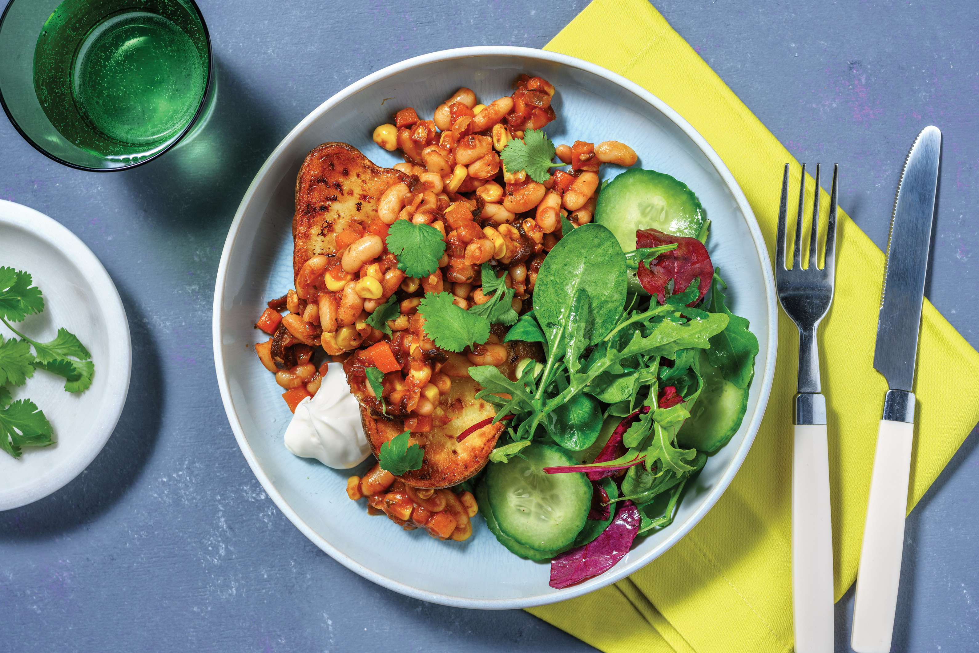 Cheesy Smokehouse Bean Jacket Potatoes