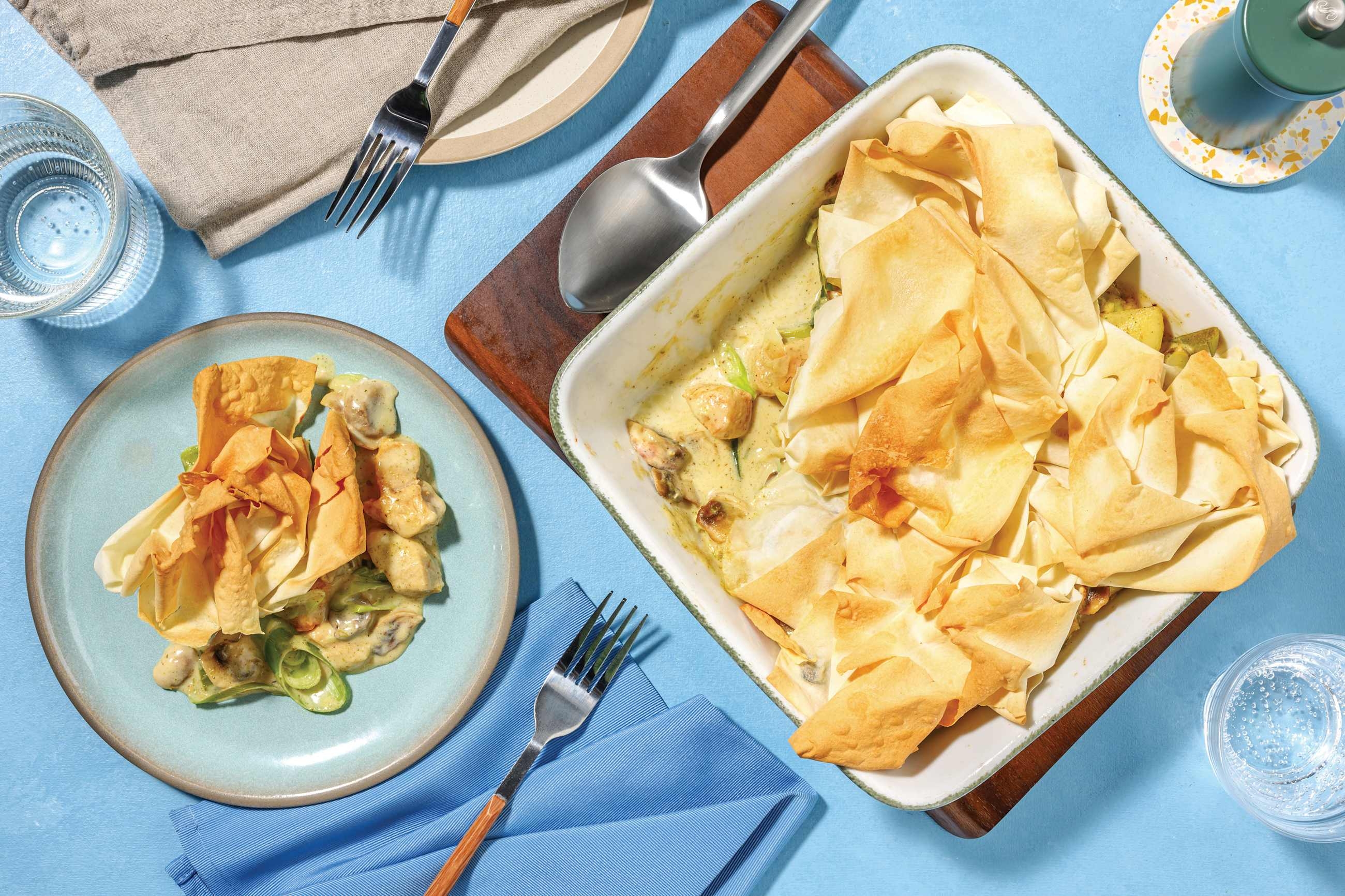 Creamy Chicken, Zucchini & Mushroom Pie