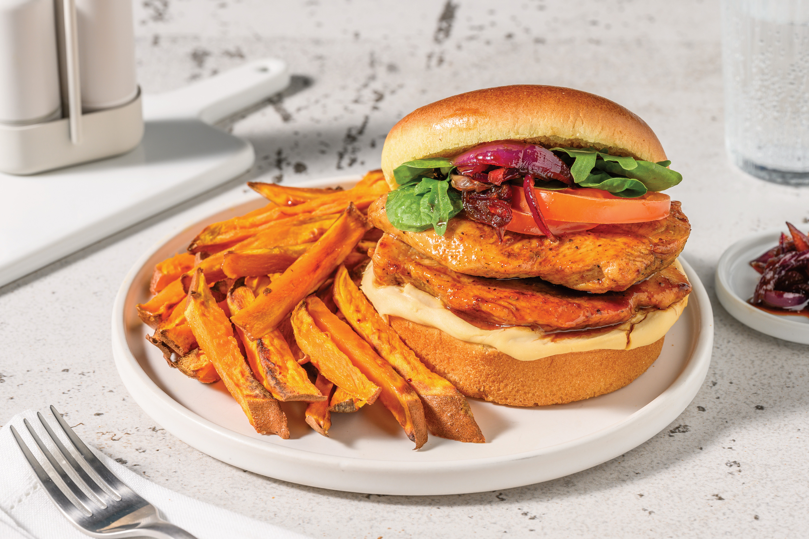 Chermoula Chicken Burger & Fries