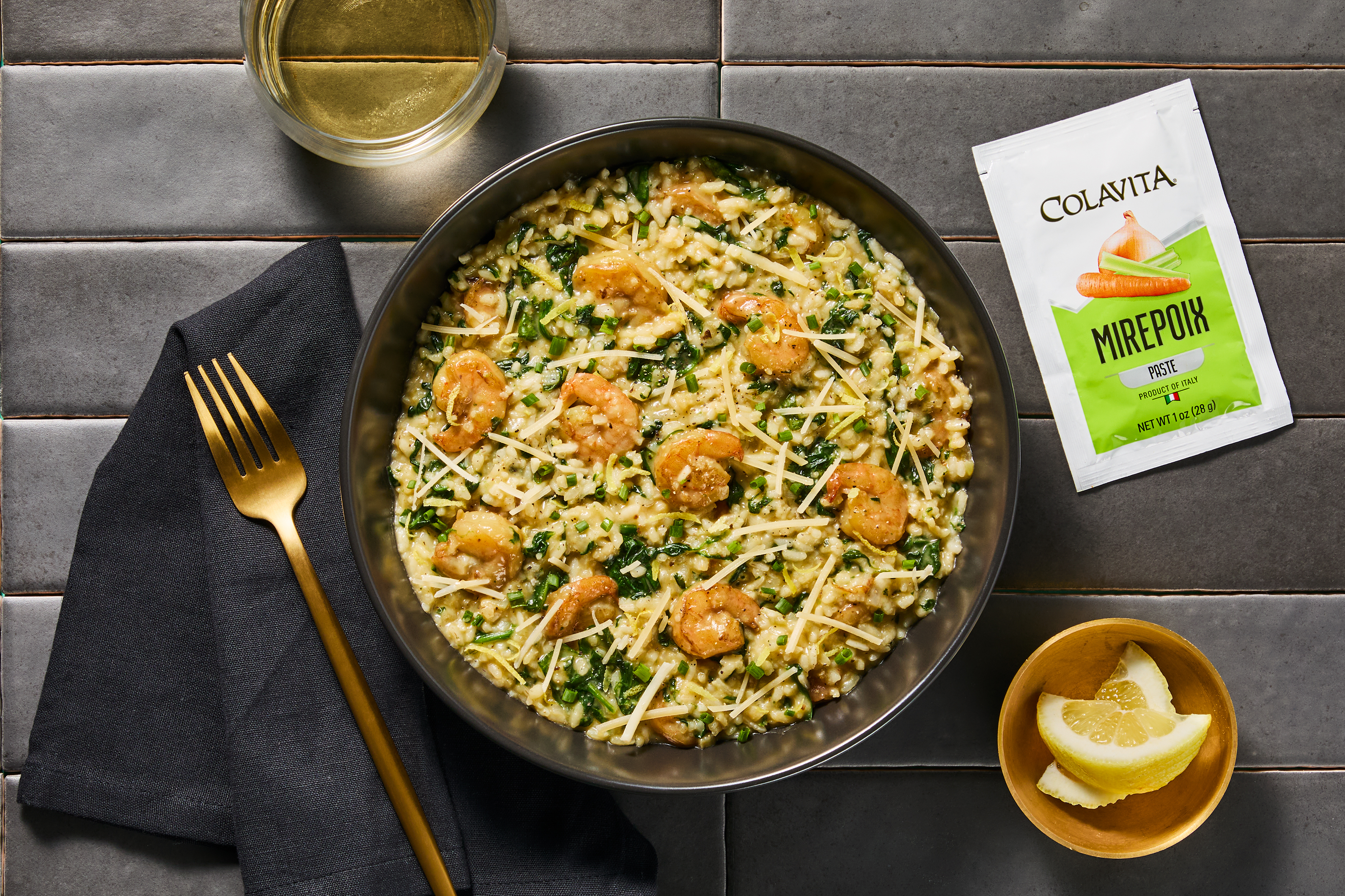 Lombardy-Style Shrimp & Spinach Risotto