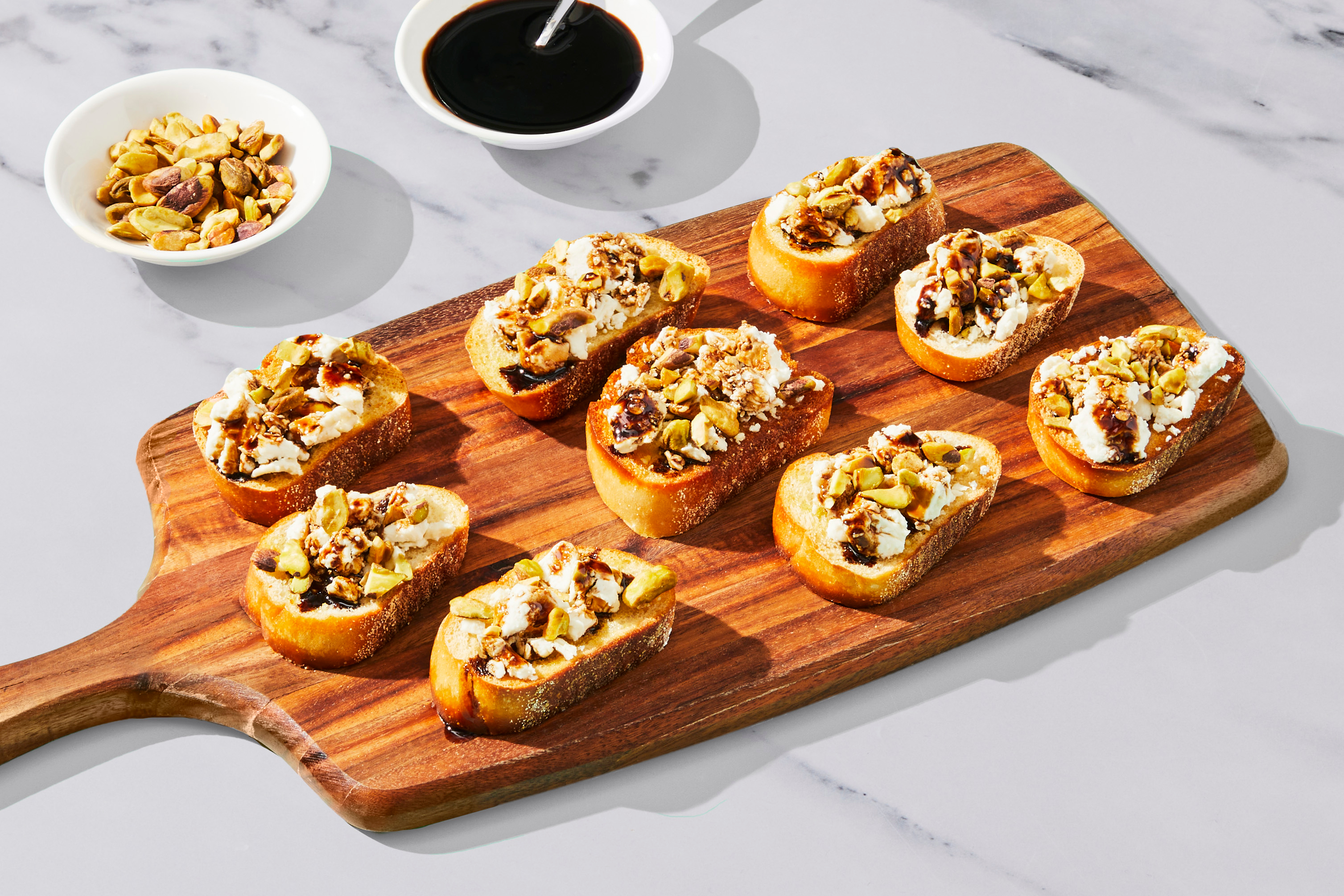 Feta, Balsamic & Pistachio Crostini