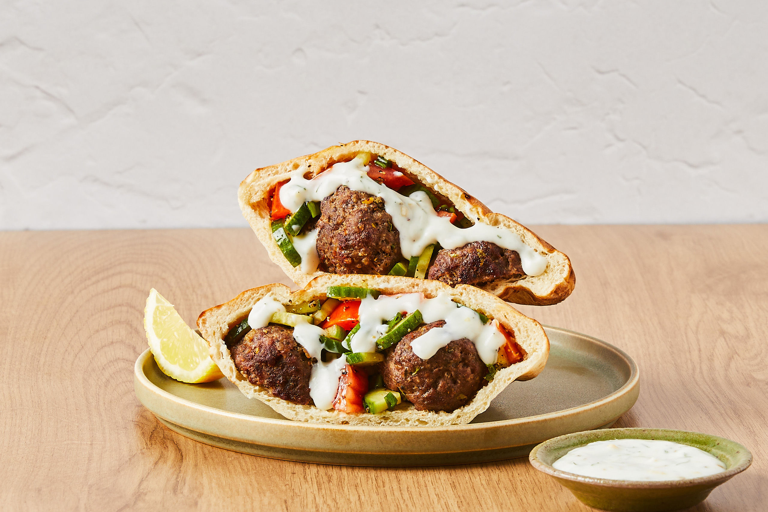 Mediterranean Meatball Pitas