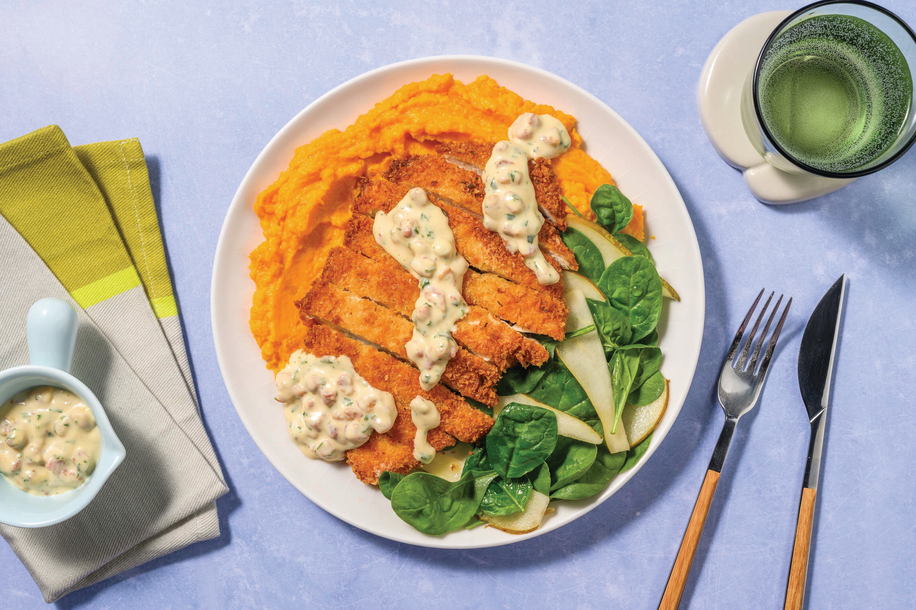 Herby Pork & Creamy Bacon Sauce