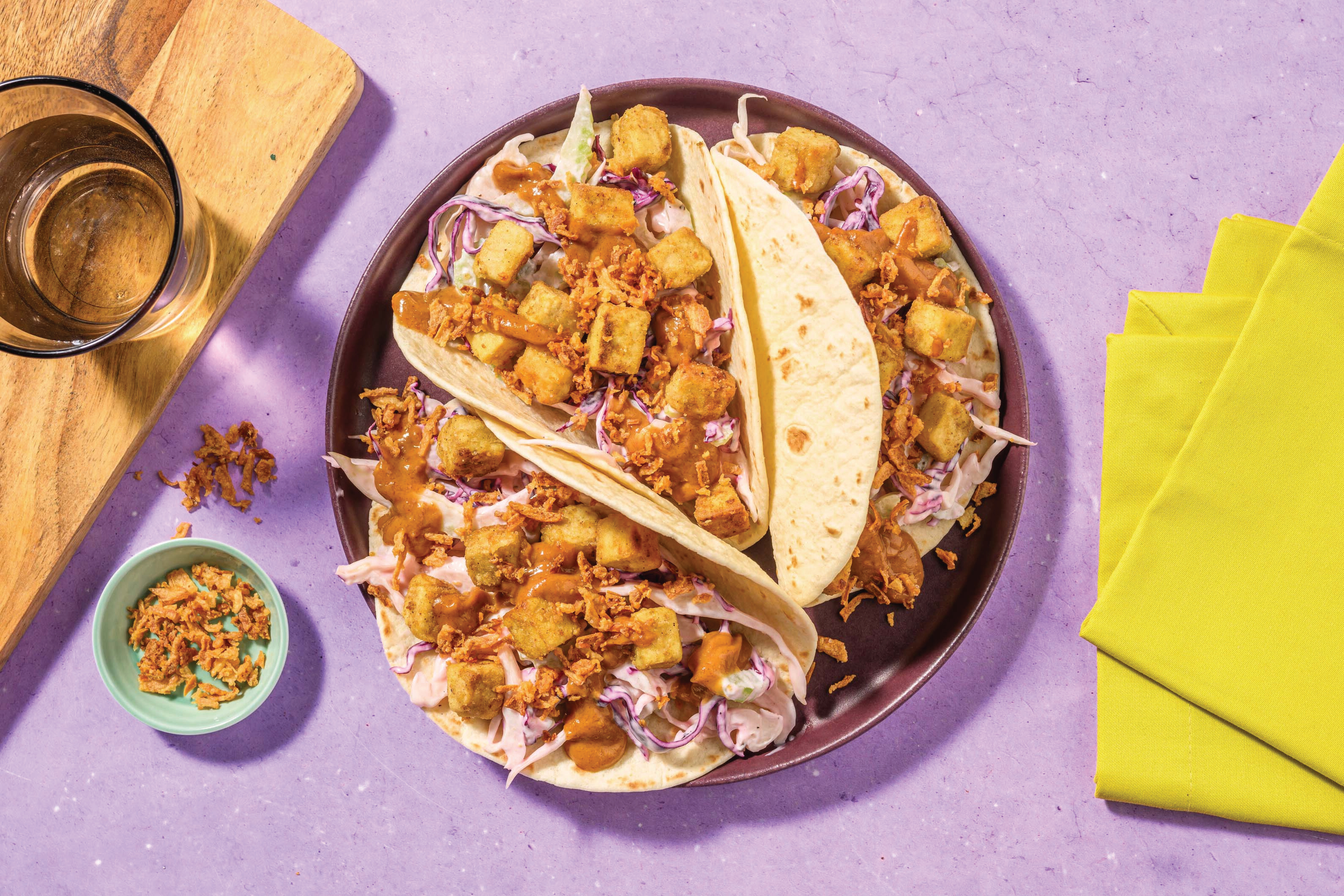 Asian Tofu & Peanut Sauce Tacos