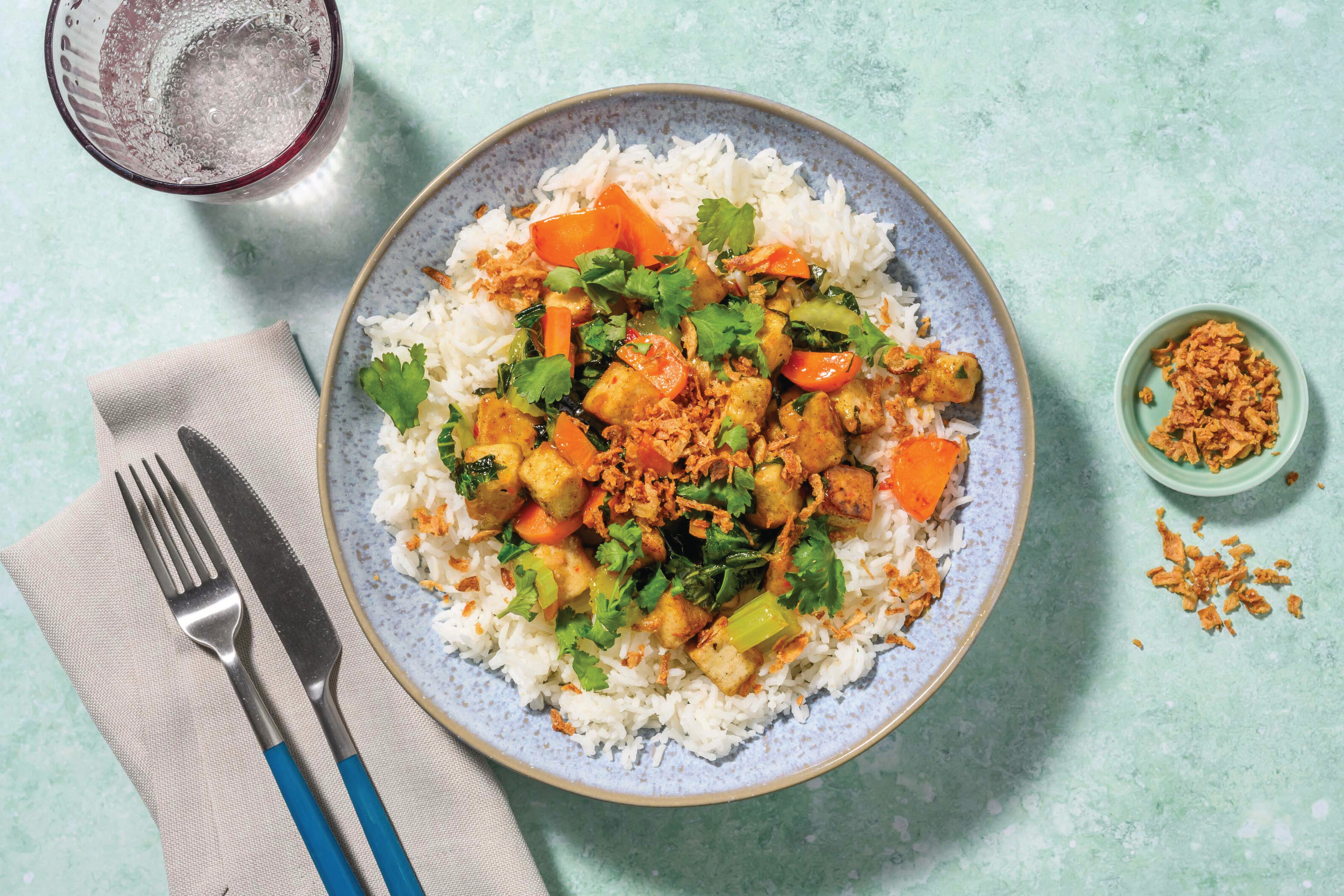 Sweet Chilli Chicken, Tofu & Coconut Rice