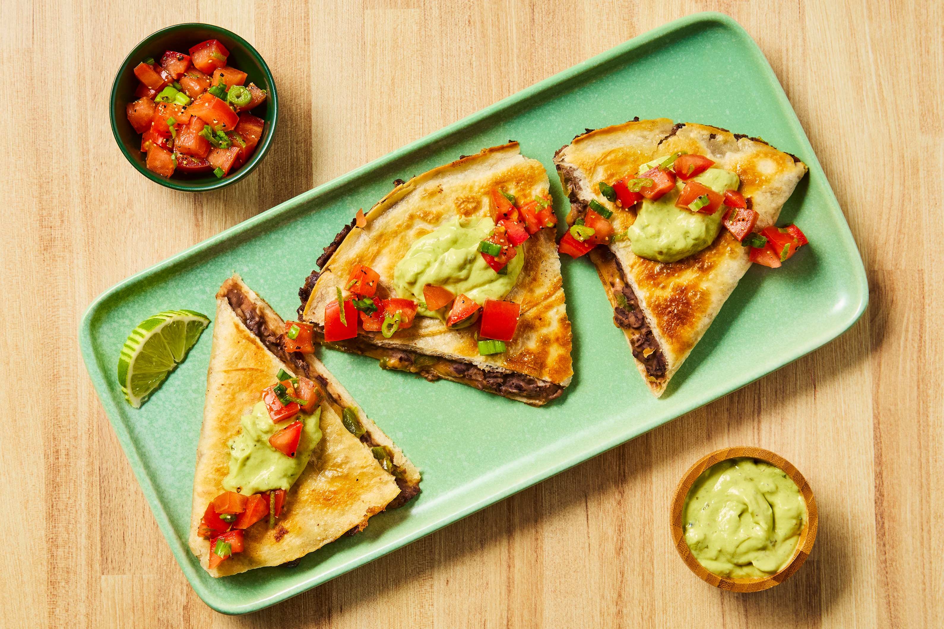 Beef, Black Bean & Pepper Quesadillas