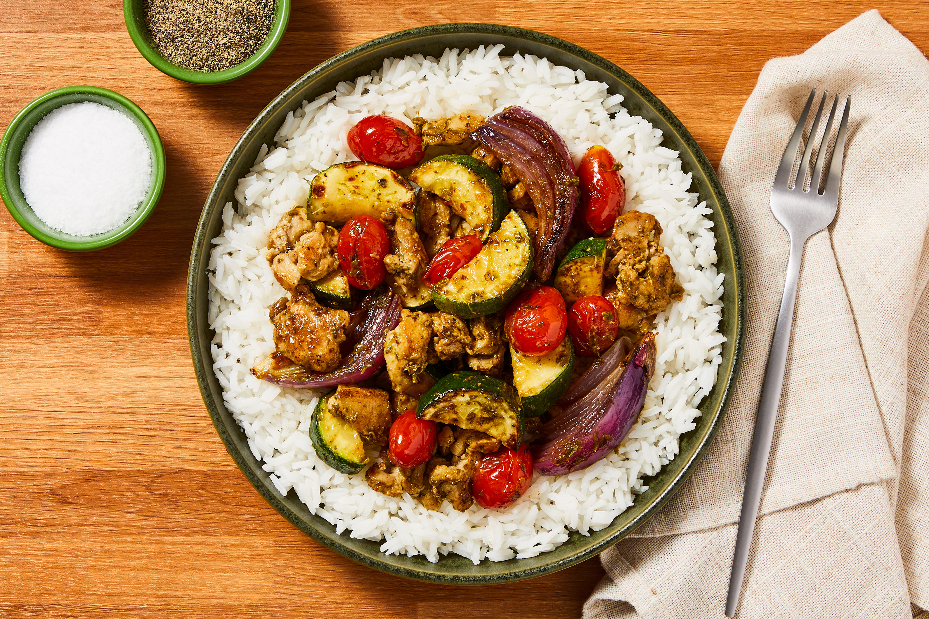 Speedy Chimichurri Chicken Rice Bowls