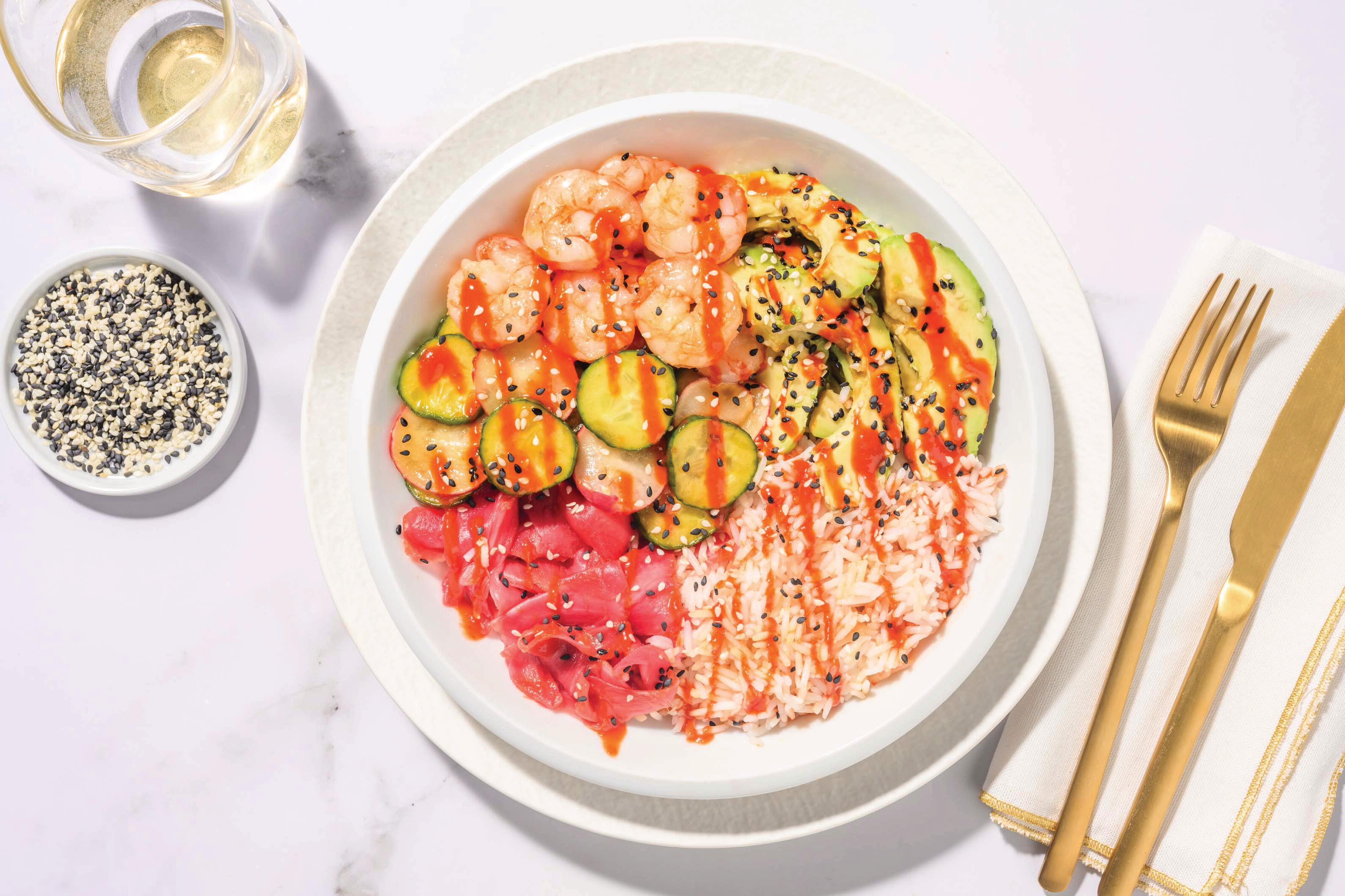 Nourishing Prawn & Sesame Avocado Poke Bowl