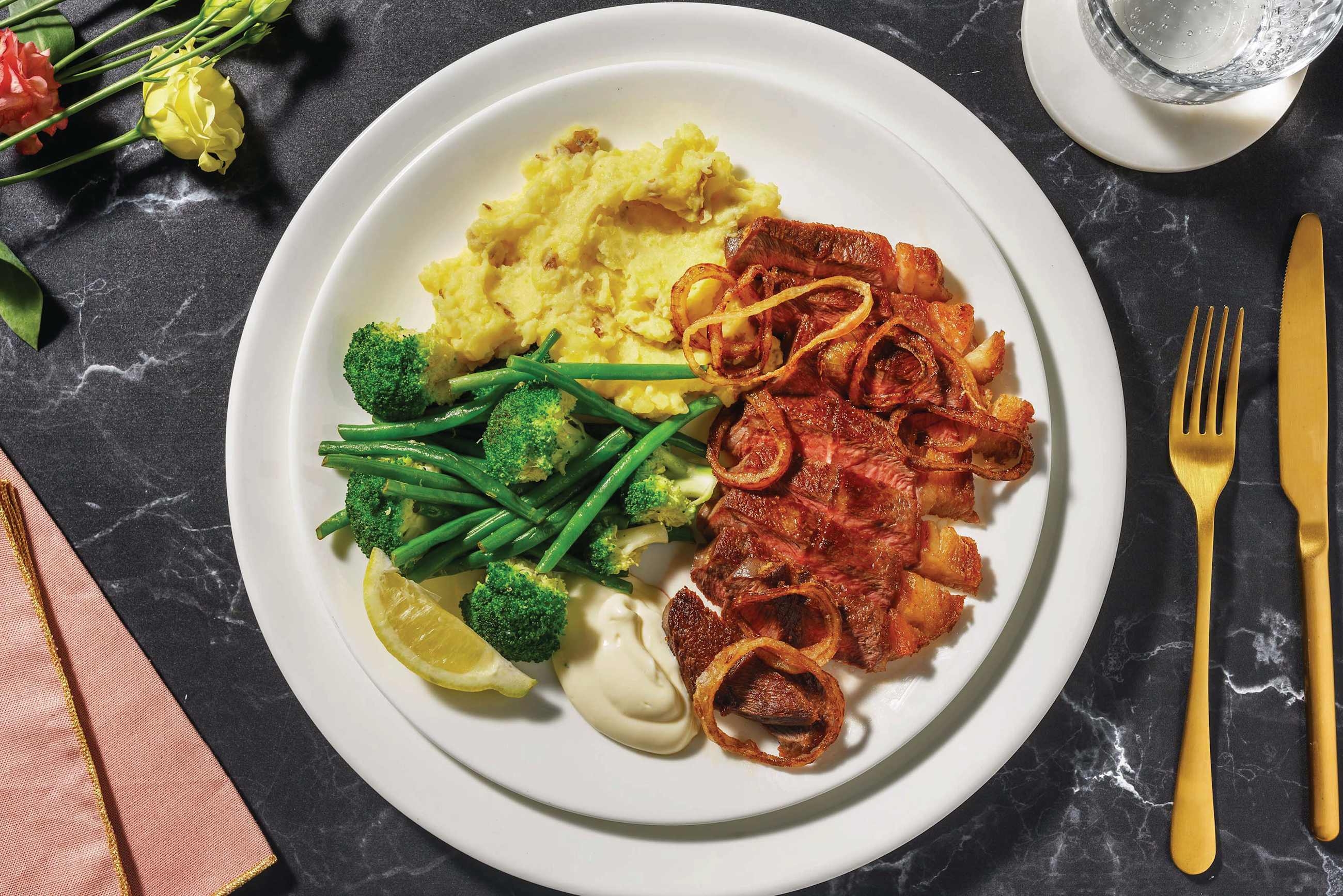 Herby Porterhouse Steak & Mash