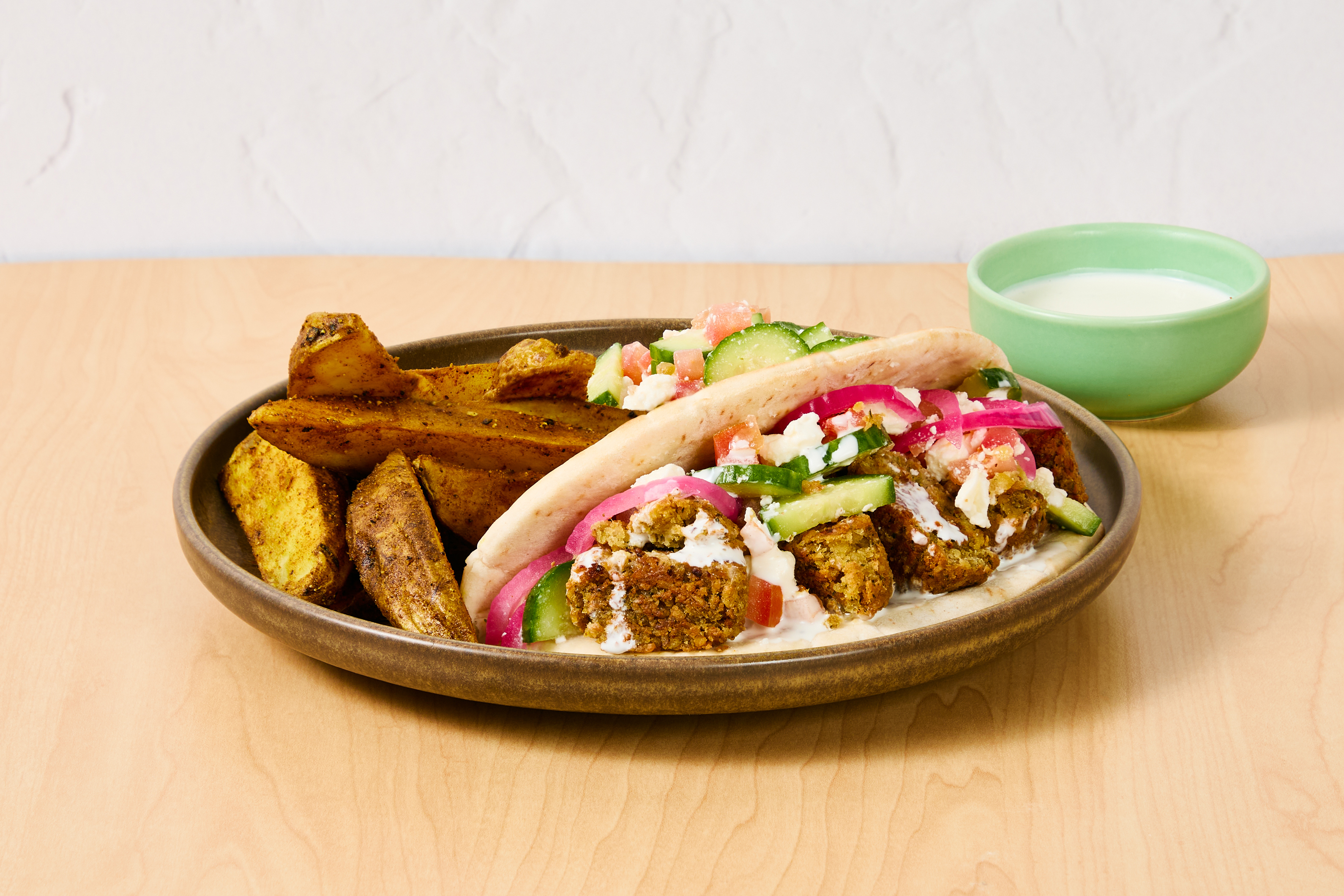 Falafel & Feta Salad Pita Wraps