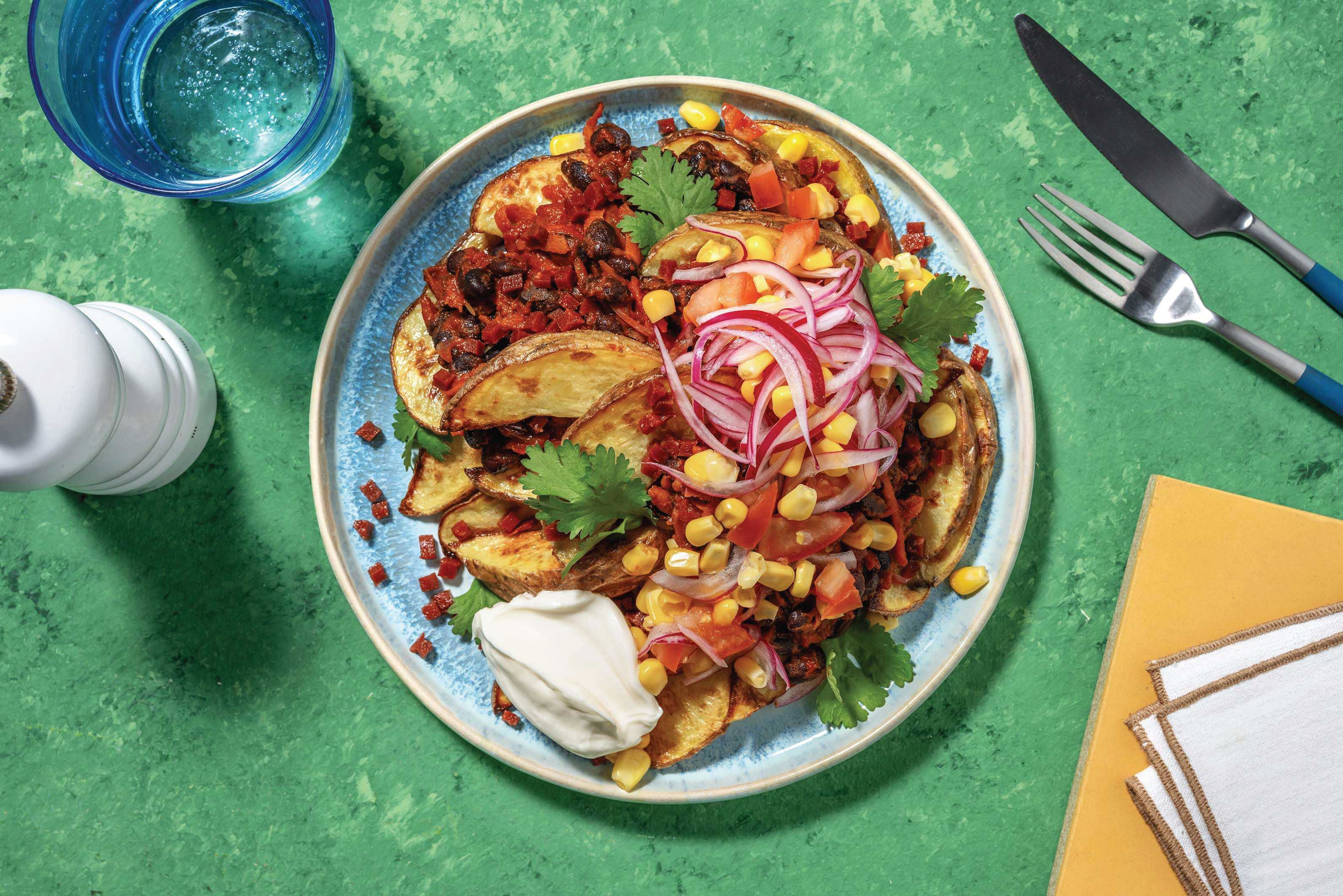 Mexican Bean & Veggie Loaded Wedges