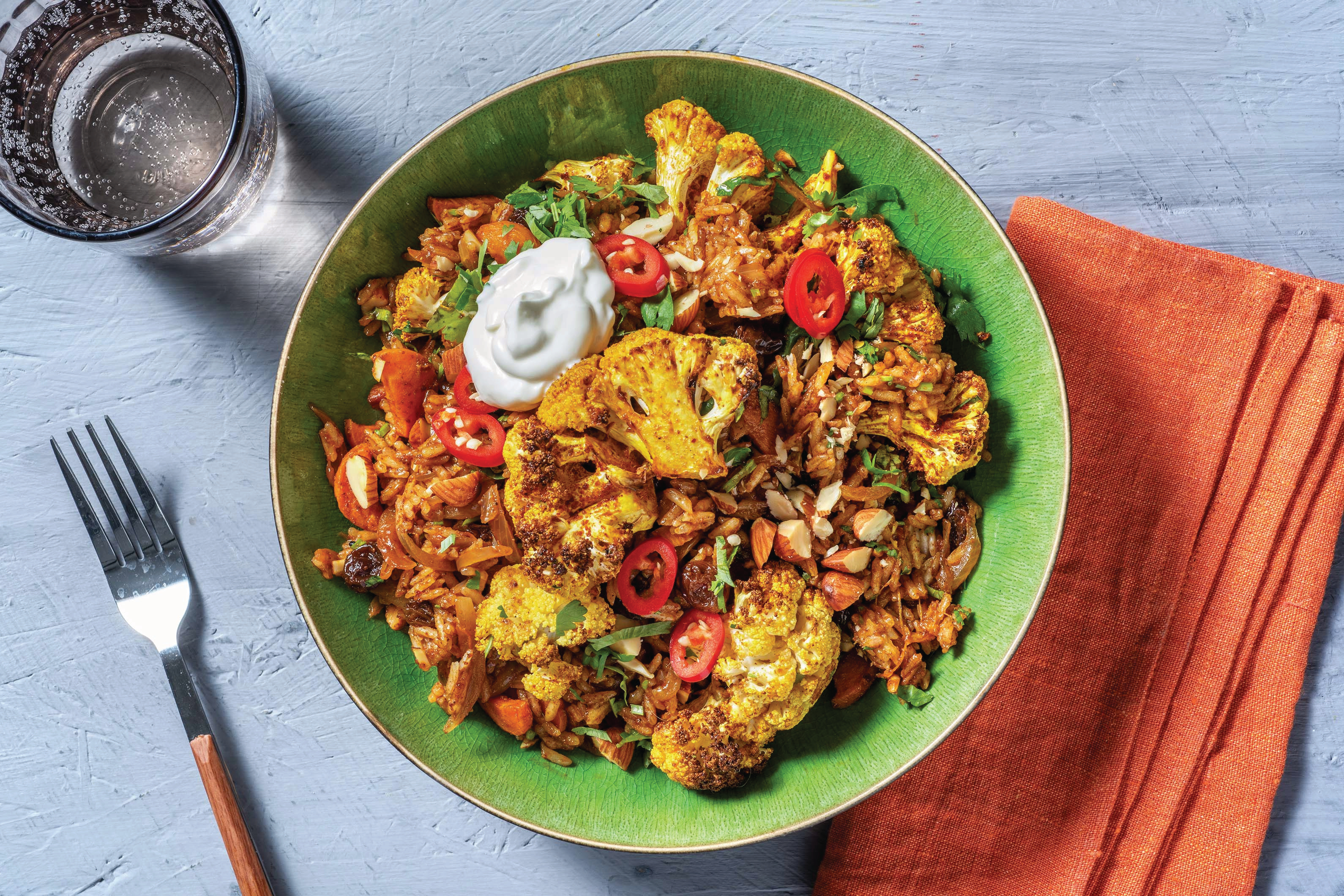 Roast Cauliflower & Prawn Biryani