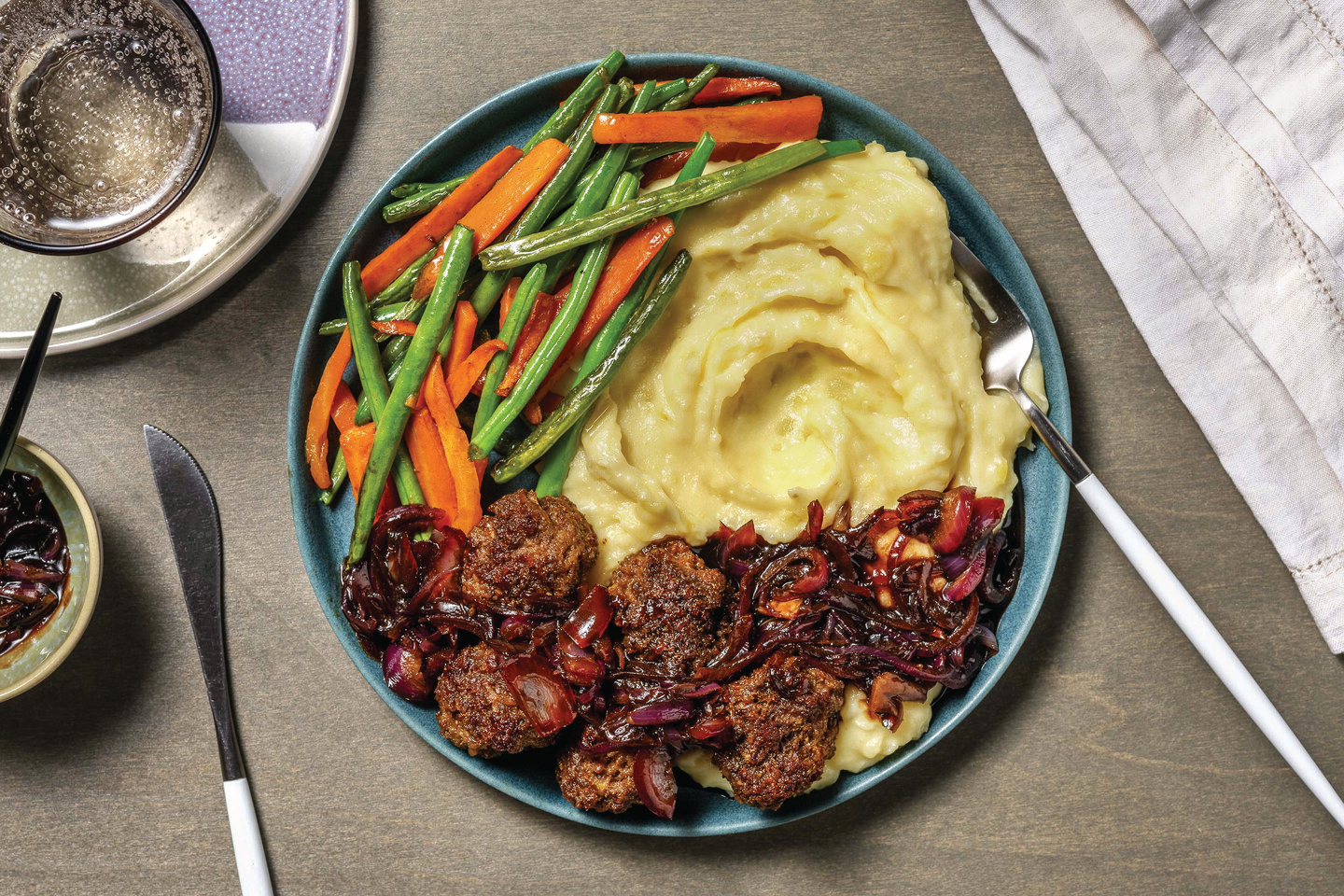 Homestyle Pork Meatballs & Cheesy Mash