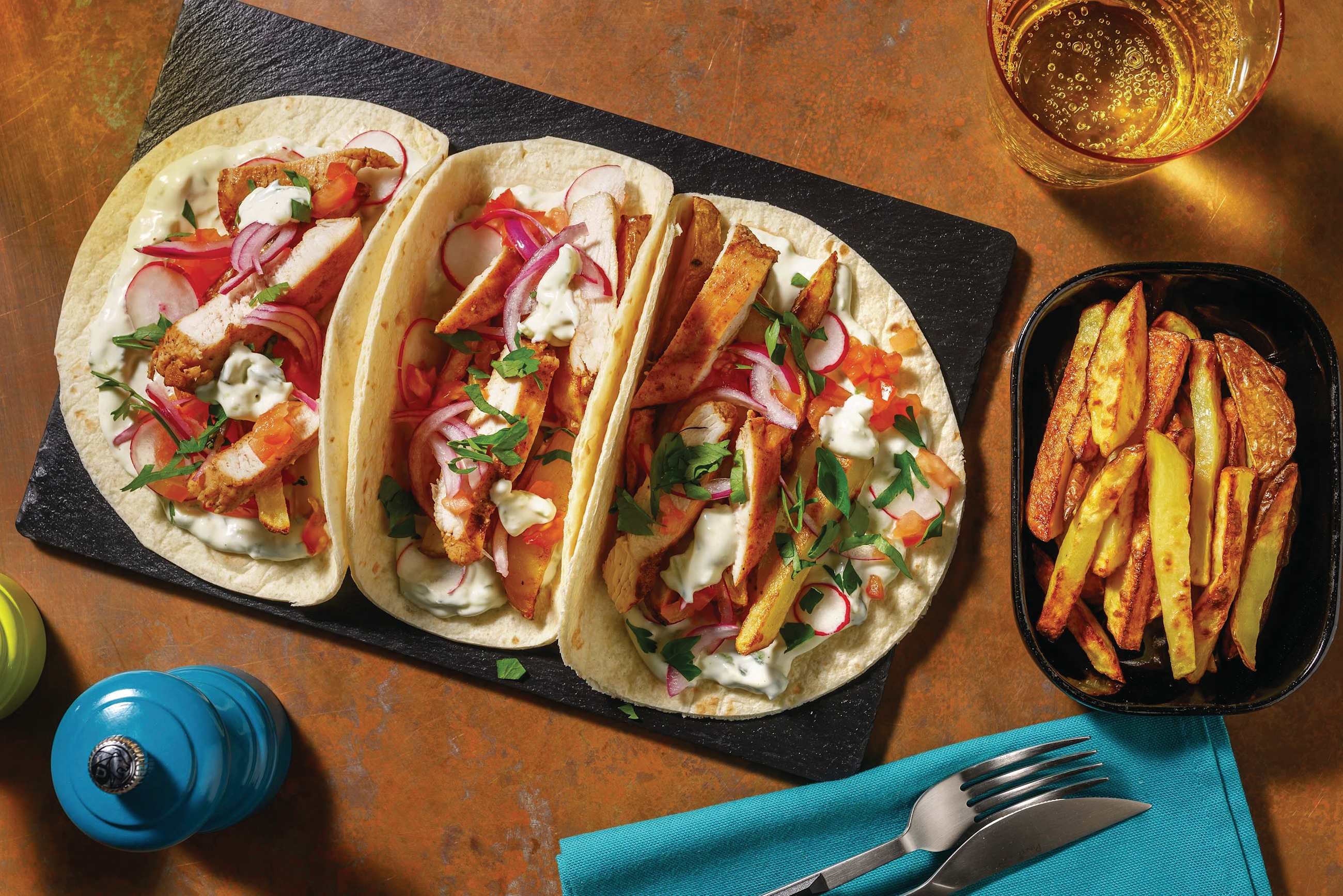 Greek-Style Chicken & Halloumi Gyros