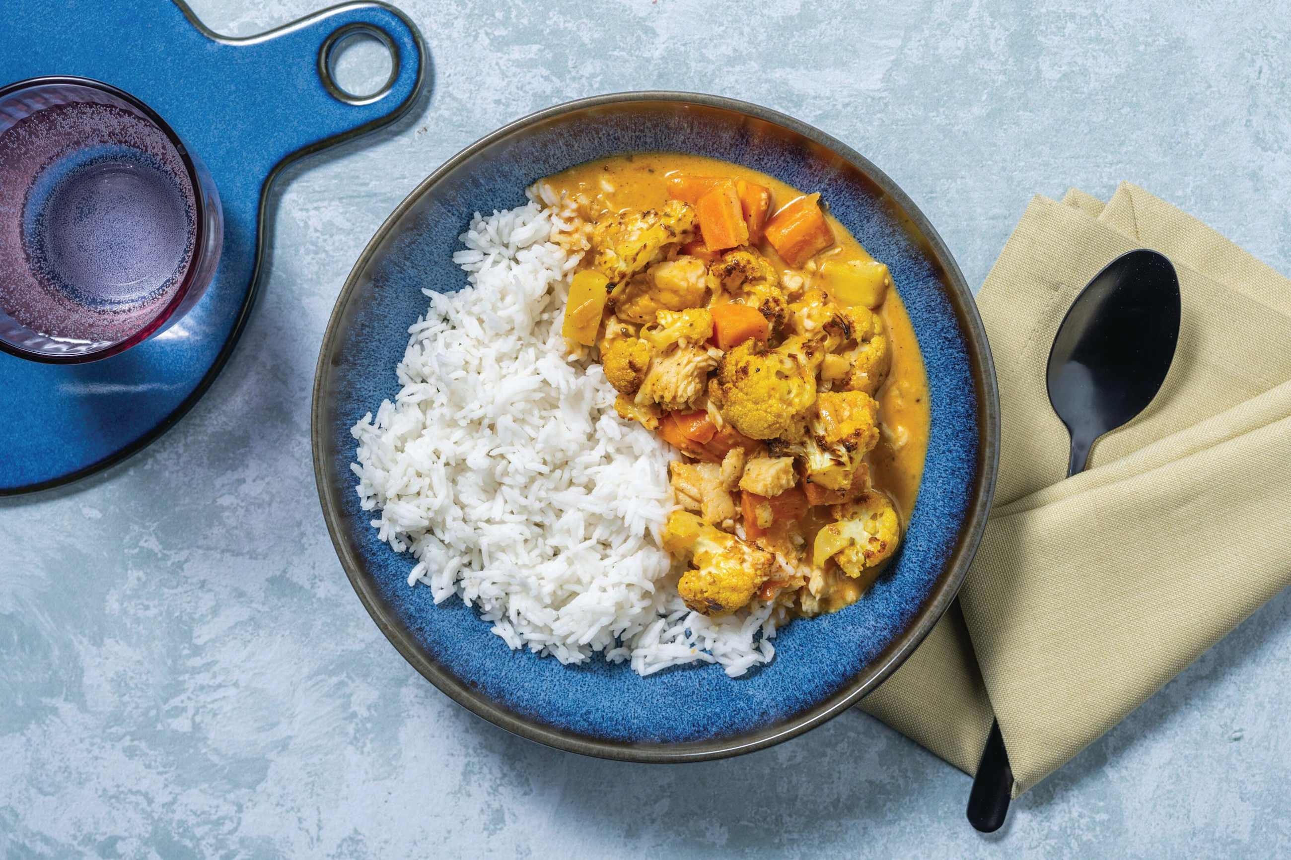 Double Indian-Style White Fish & Cauliflower Curry
