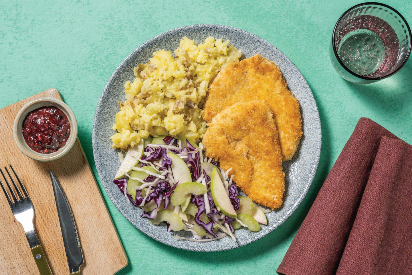 Smokey Chicken Schnitzel & Beetroot Relish