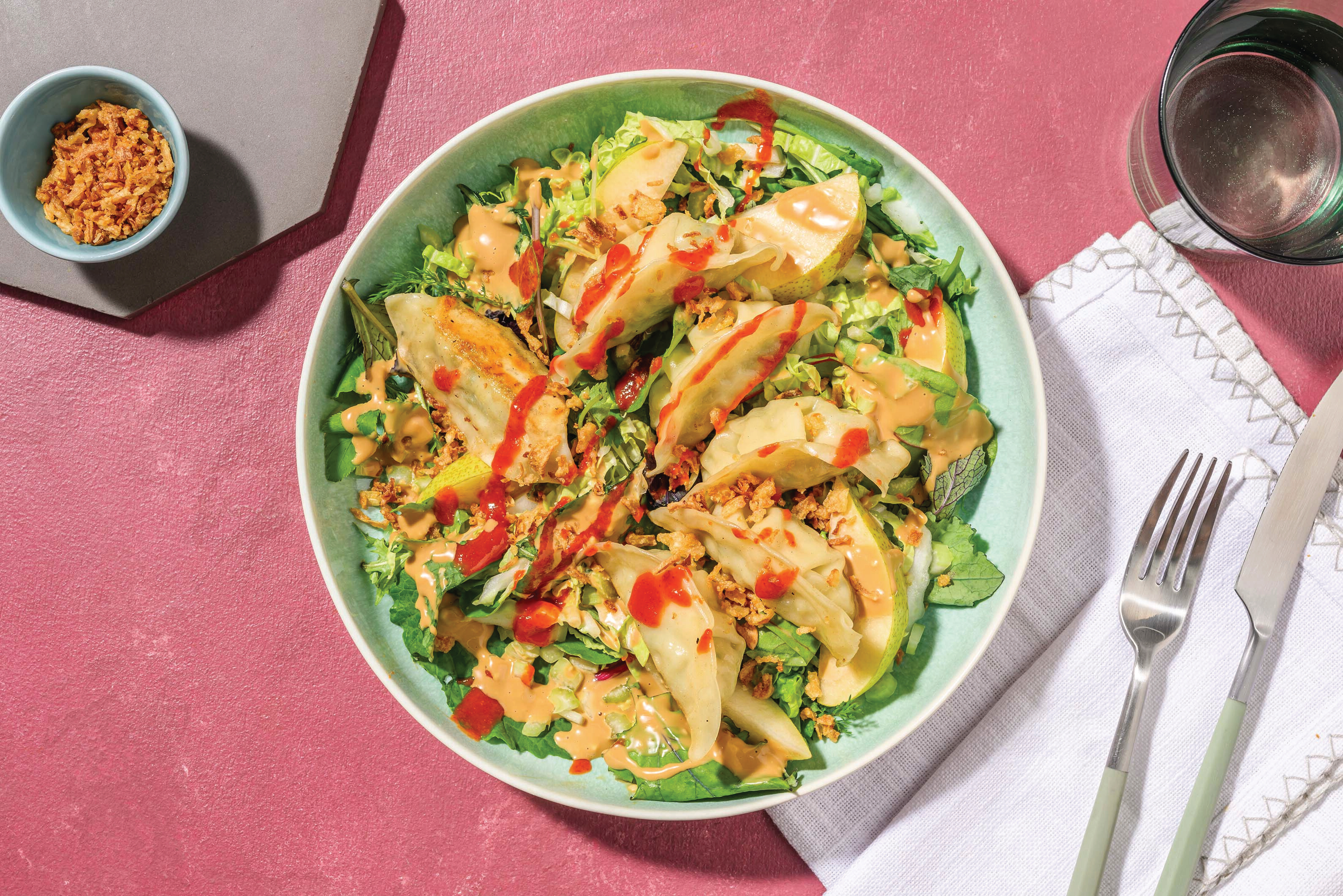 Veggie Potstickers & Ginger Wombok Salad