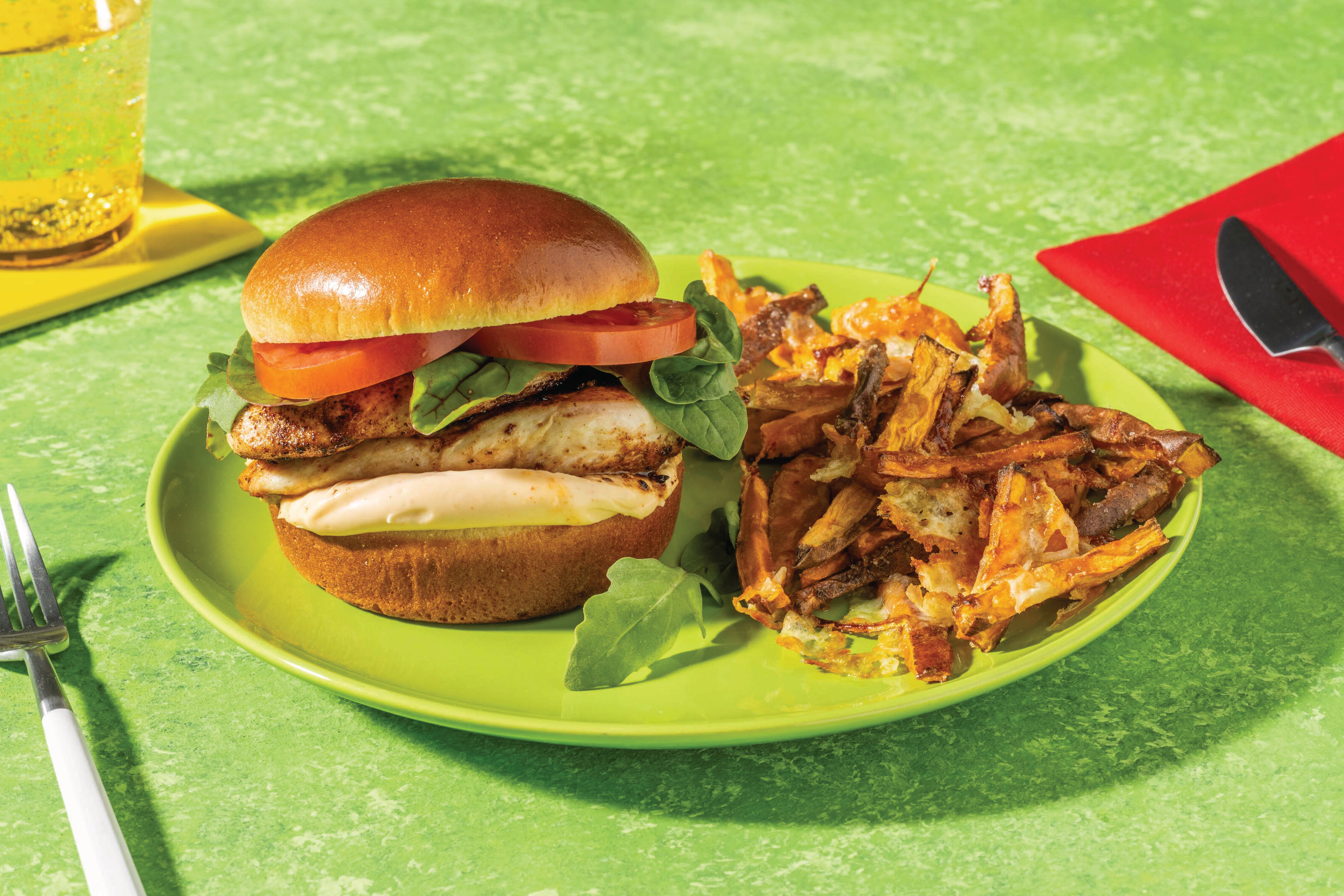 Herby Haloumi & Chicken Fillet Burger