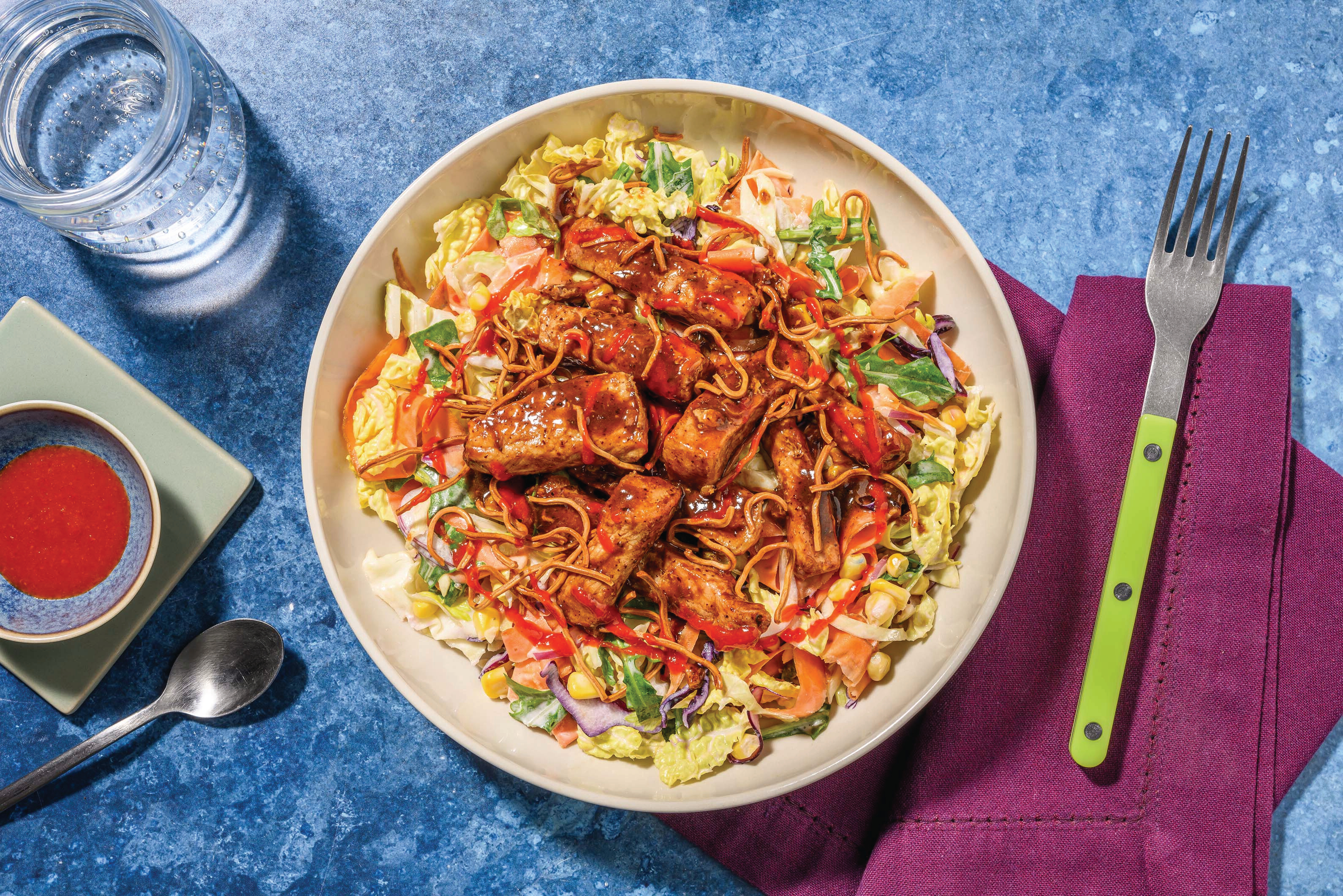 Asian-Style Pork & Rainbow Salad Bowl