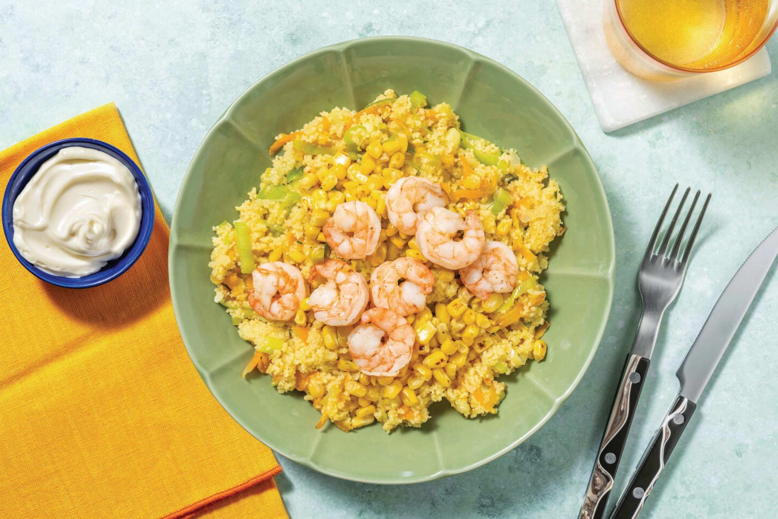 Double Caribbean Prawn & Veggie Couscous Bowl