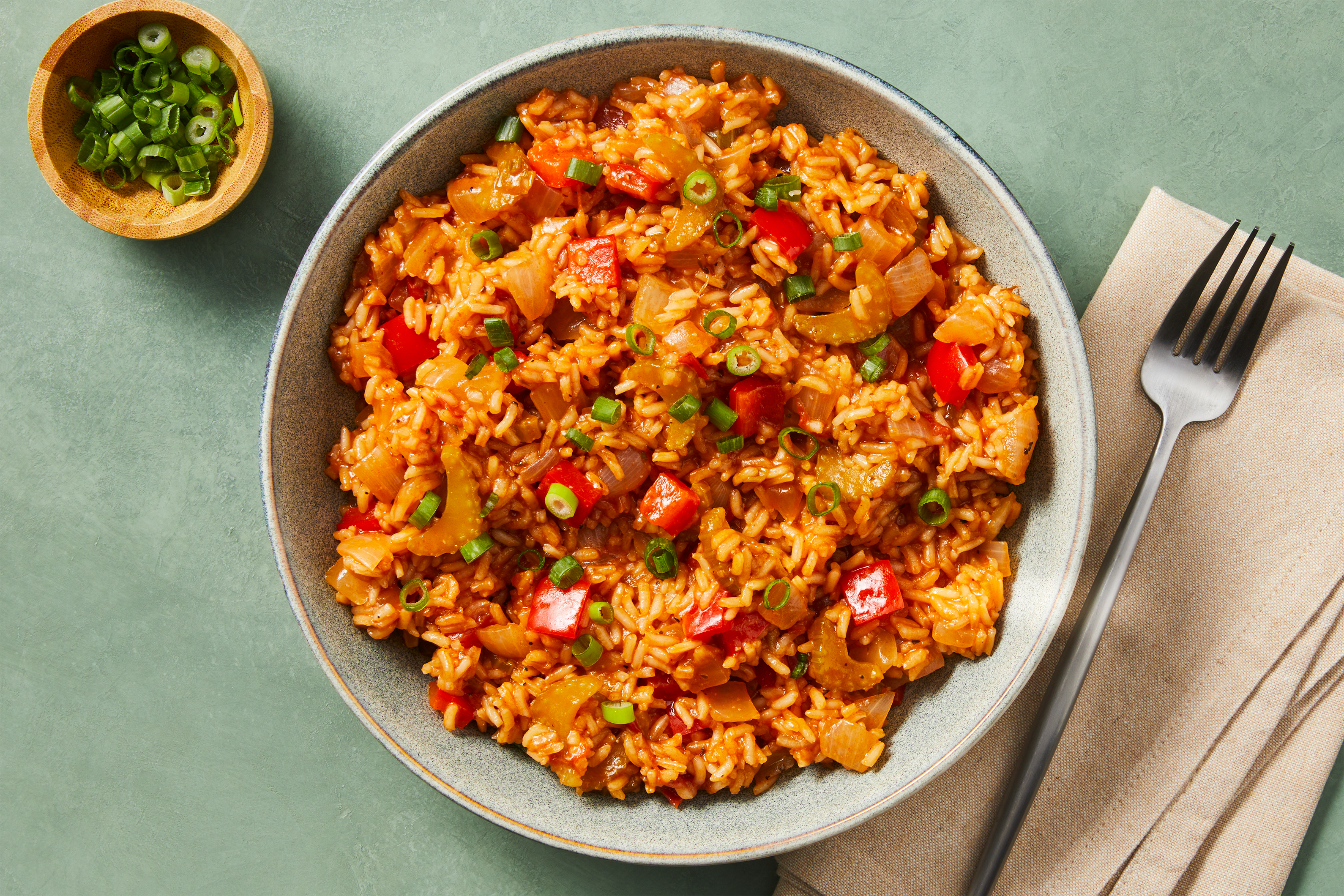 Vegan Bayou Bell Pepper Jambalaya