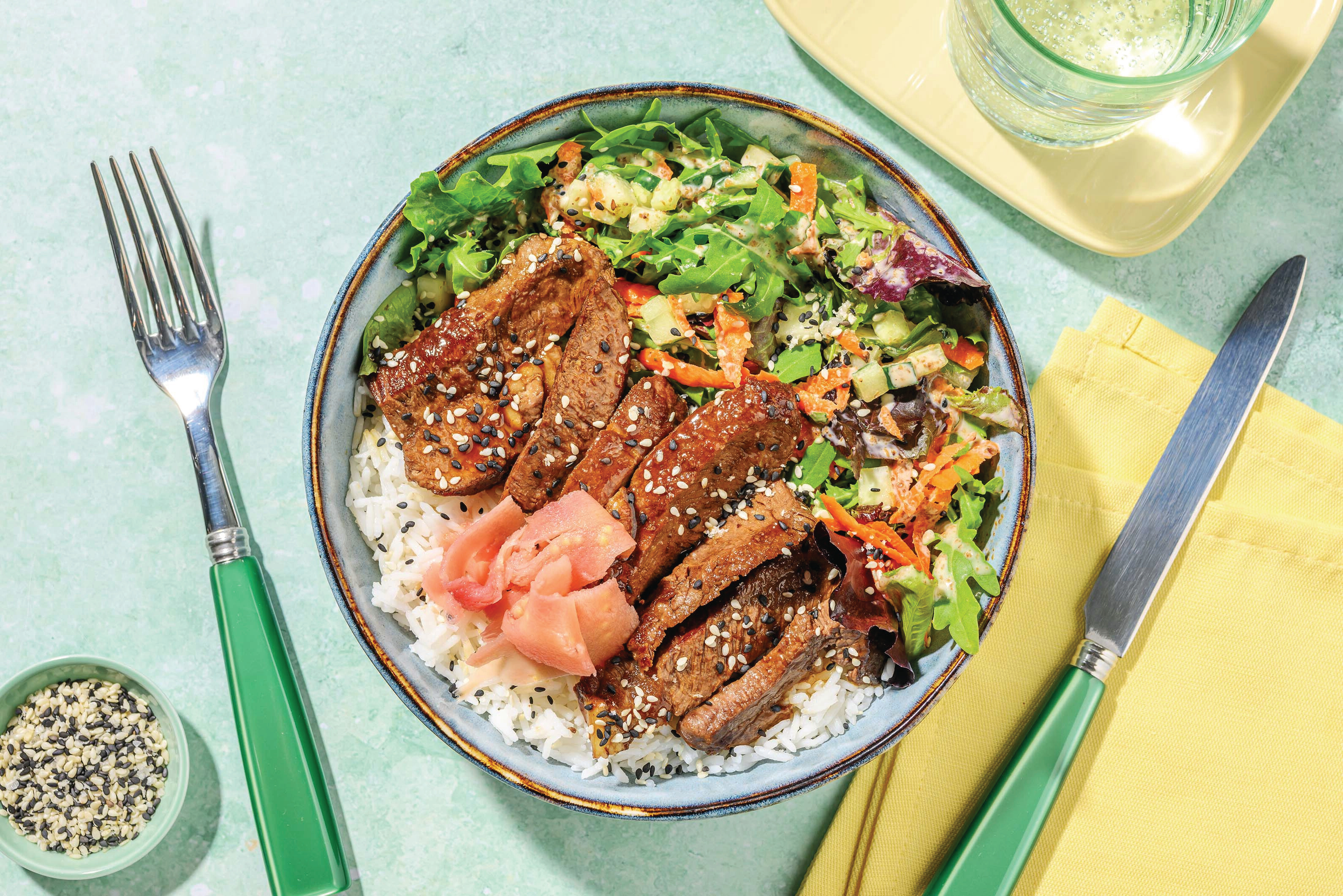 Teriyaki Beef Donburi Bowl