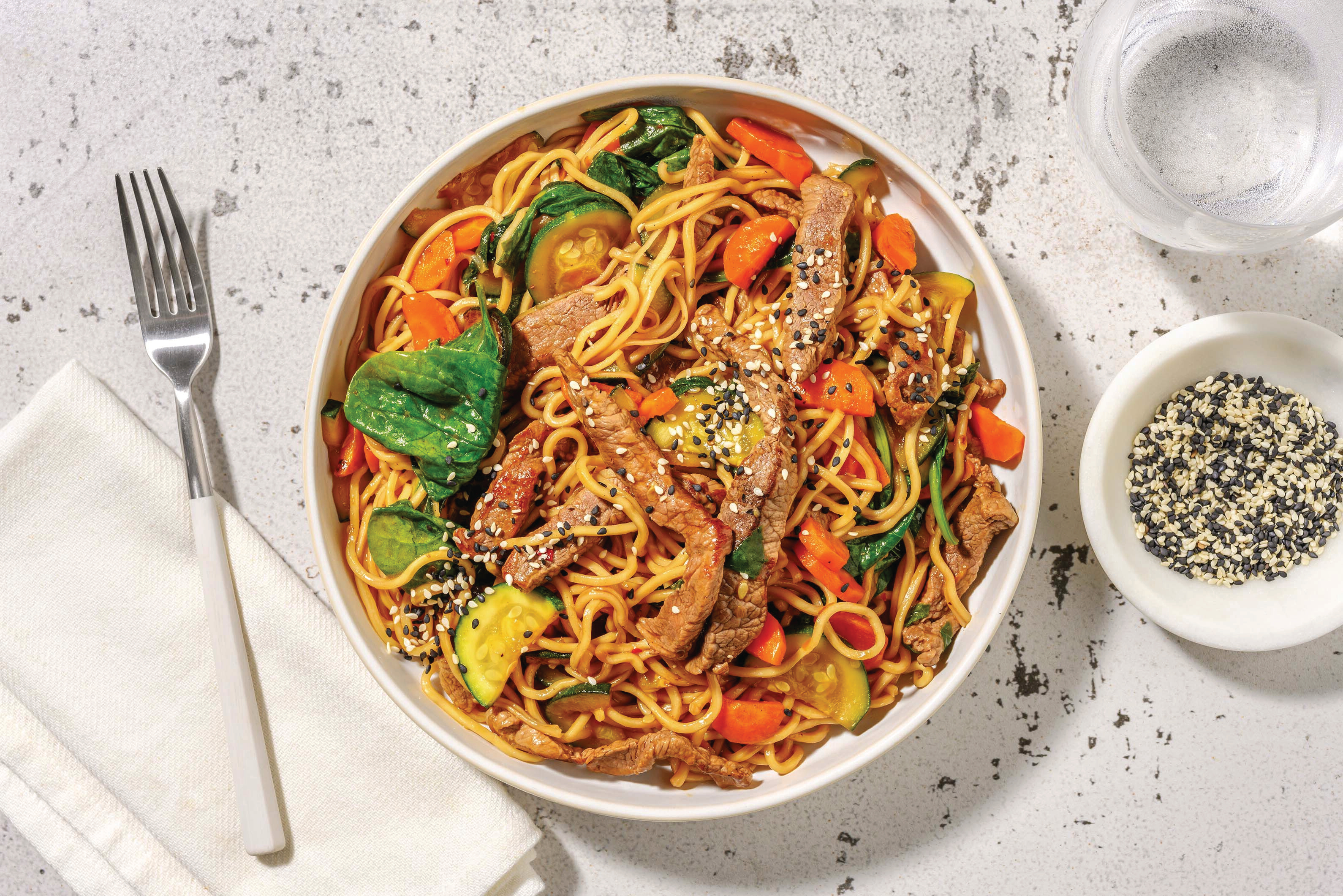 Sweet Chilli Beef Rump Noodle Stir-Fry