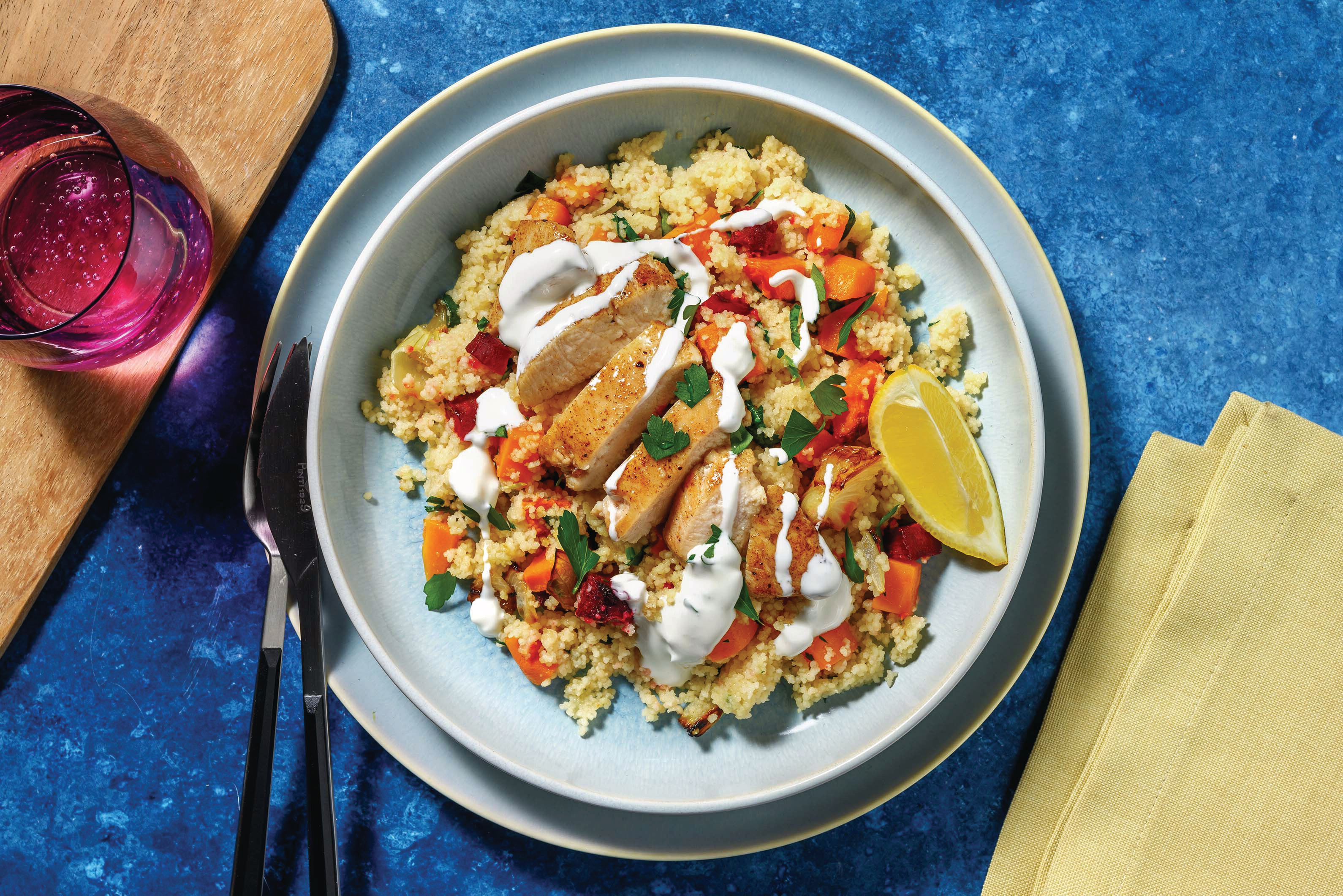 Middle Eastern Salmon & Veggie Couscous