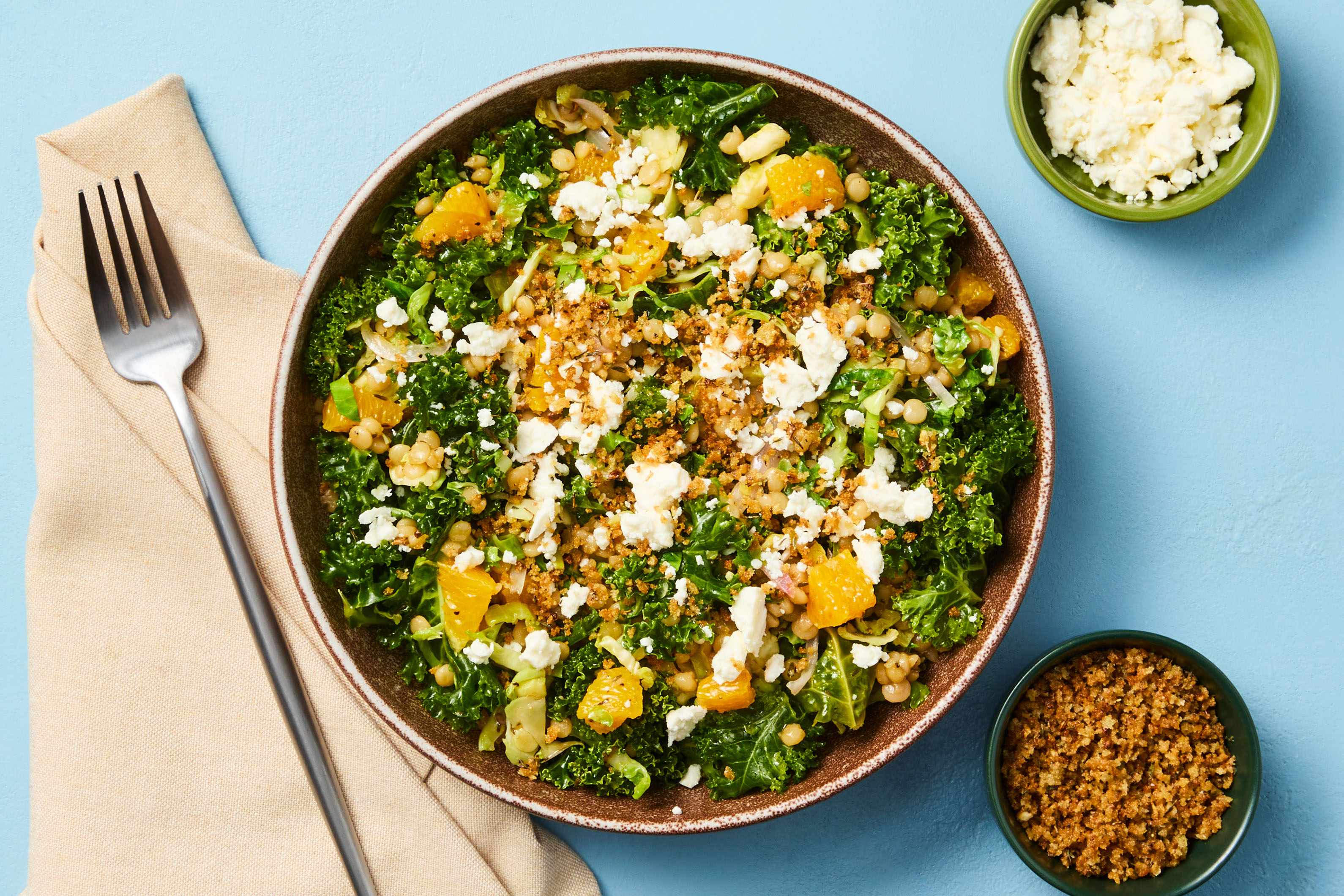 Kale, Brussels & Orange Salad with Feta