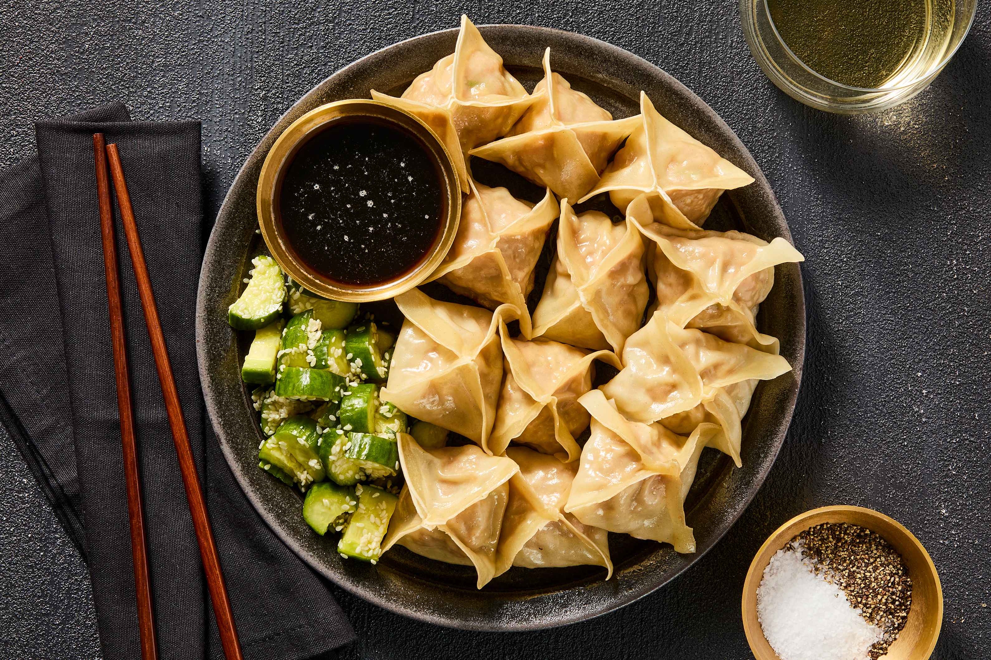 Handmade Soy-Ginger Pork Wontons