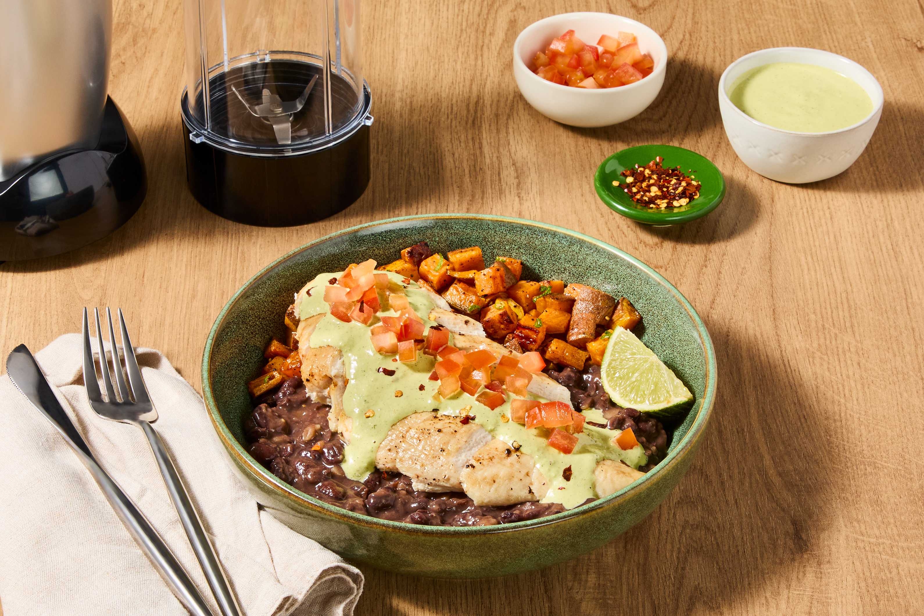 Spicy Peruvian Aji Verde Chicken & Bacon Bowls