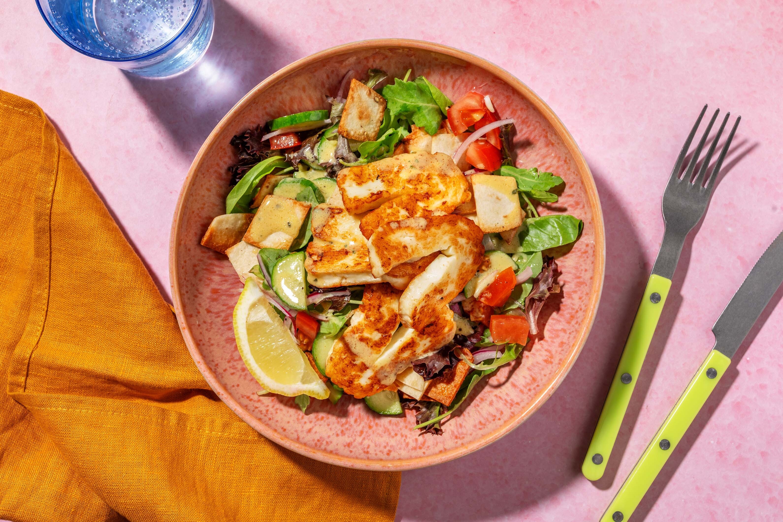Honey Haloumi & Chicken Fattoush Salad