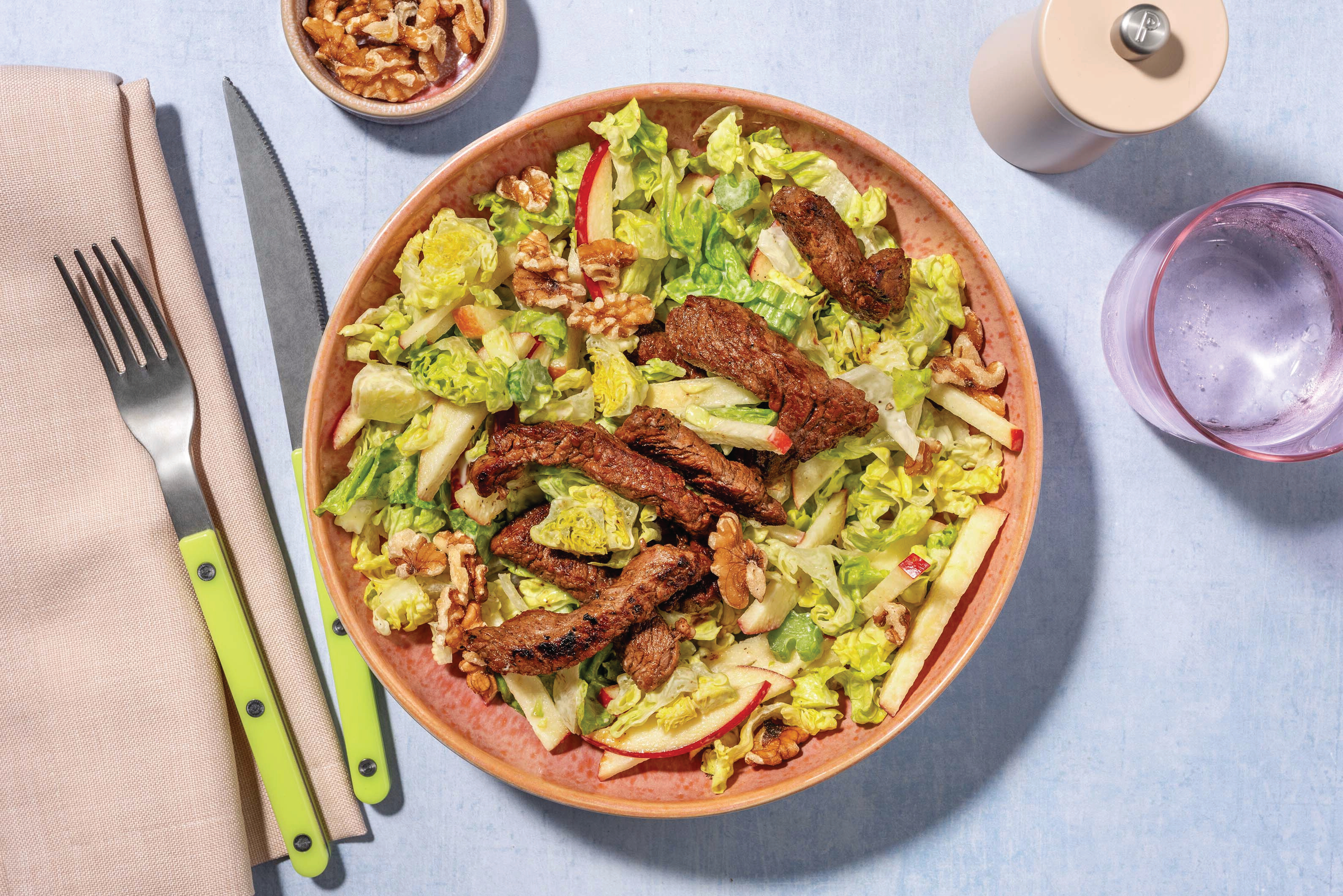 Easy Herbed Beef & Apple-Walnut Salad