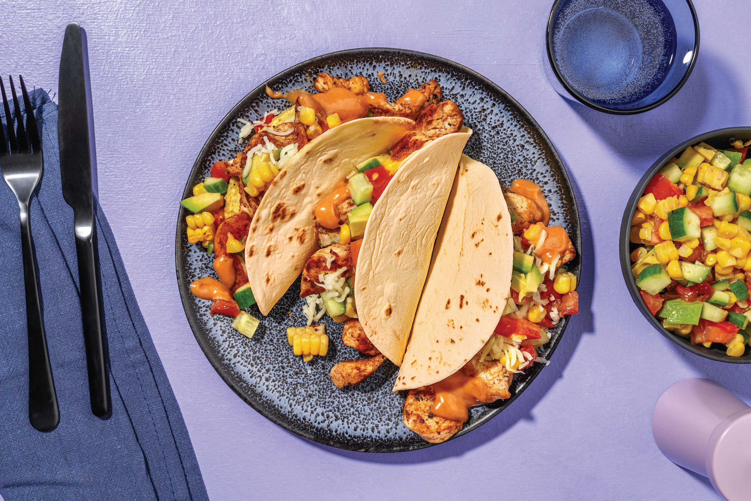 Spiced Chicken & BBQ Mayo Tacos