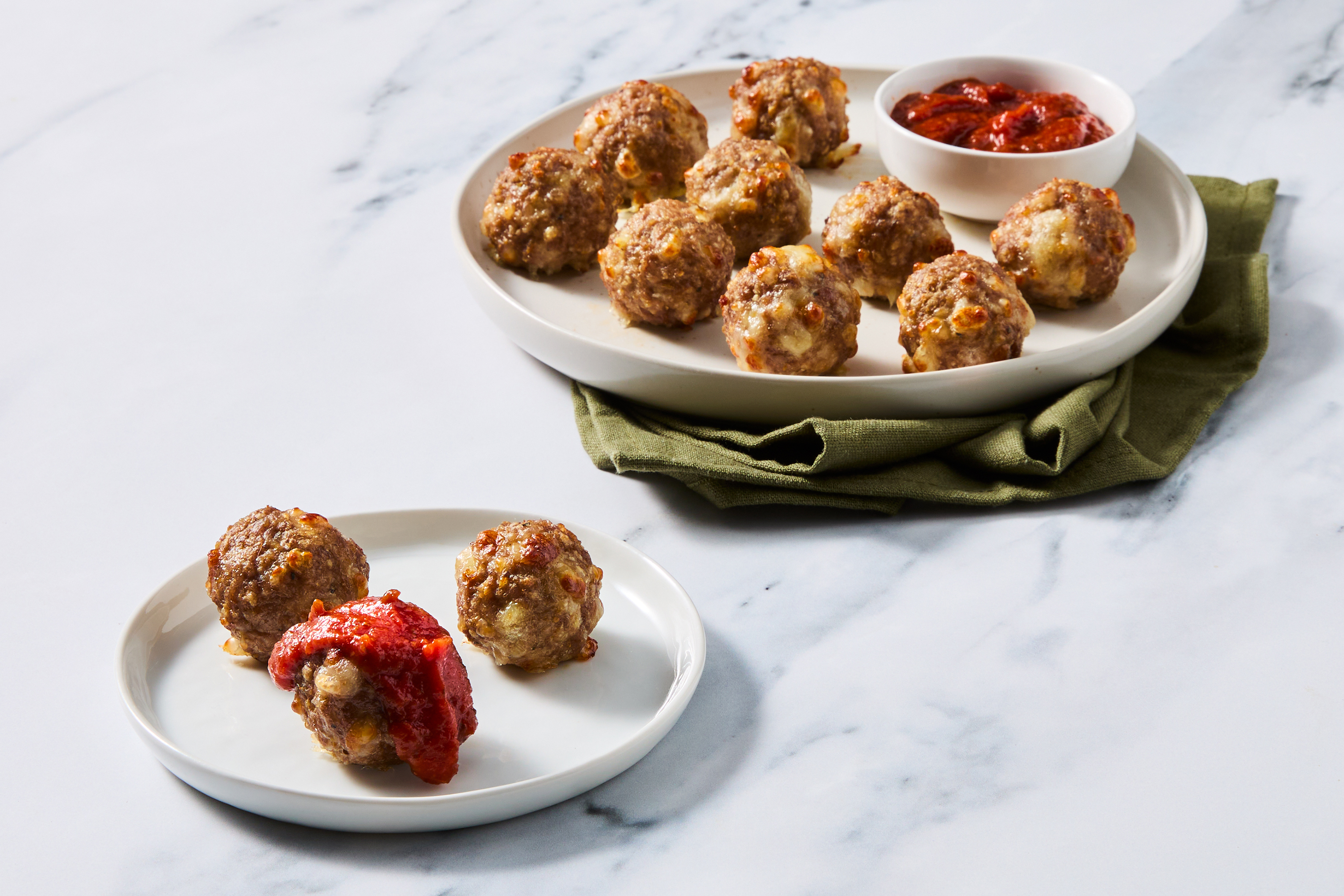 Cheesy Pork Sausage Meatballs 