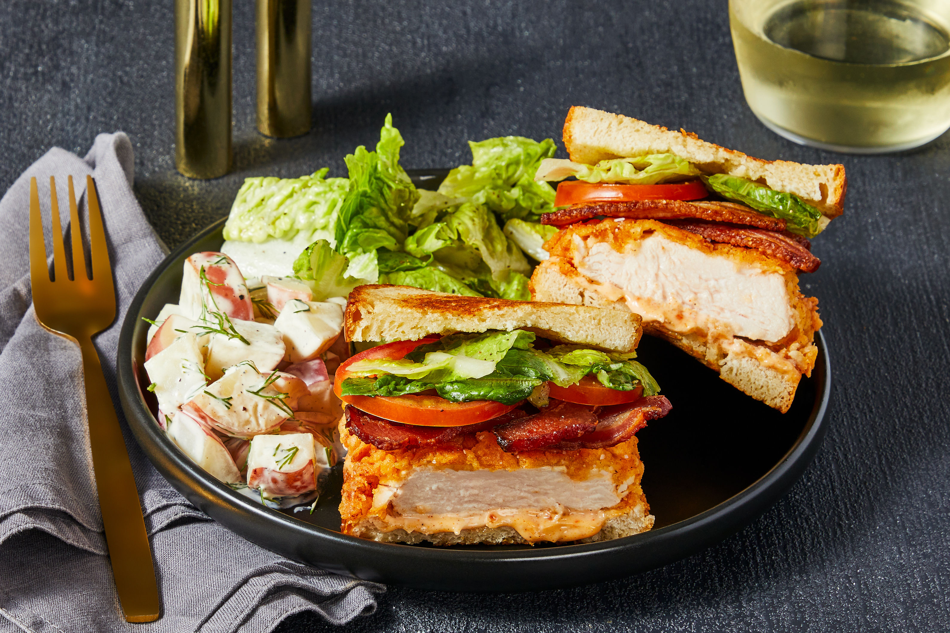 Fried 2x Organic Chicken BLT Sandwiches
