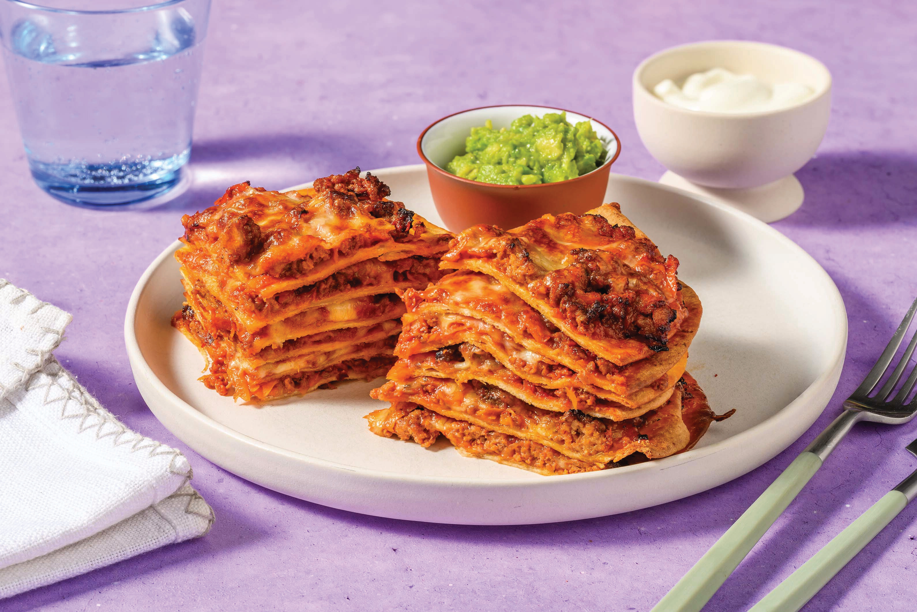 Cheesy Mexican Beef Tortilla Tower Tower