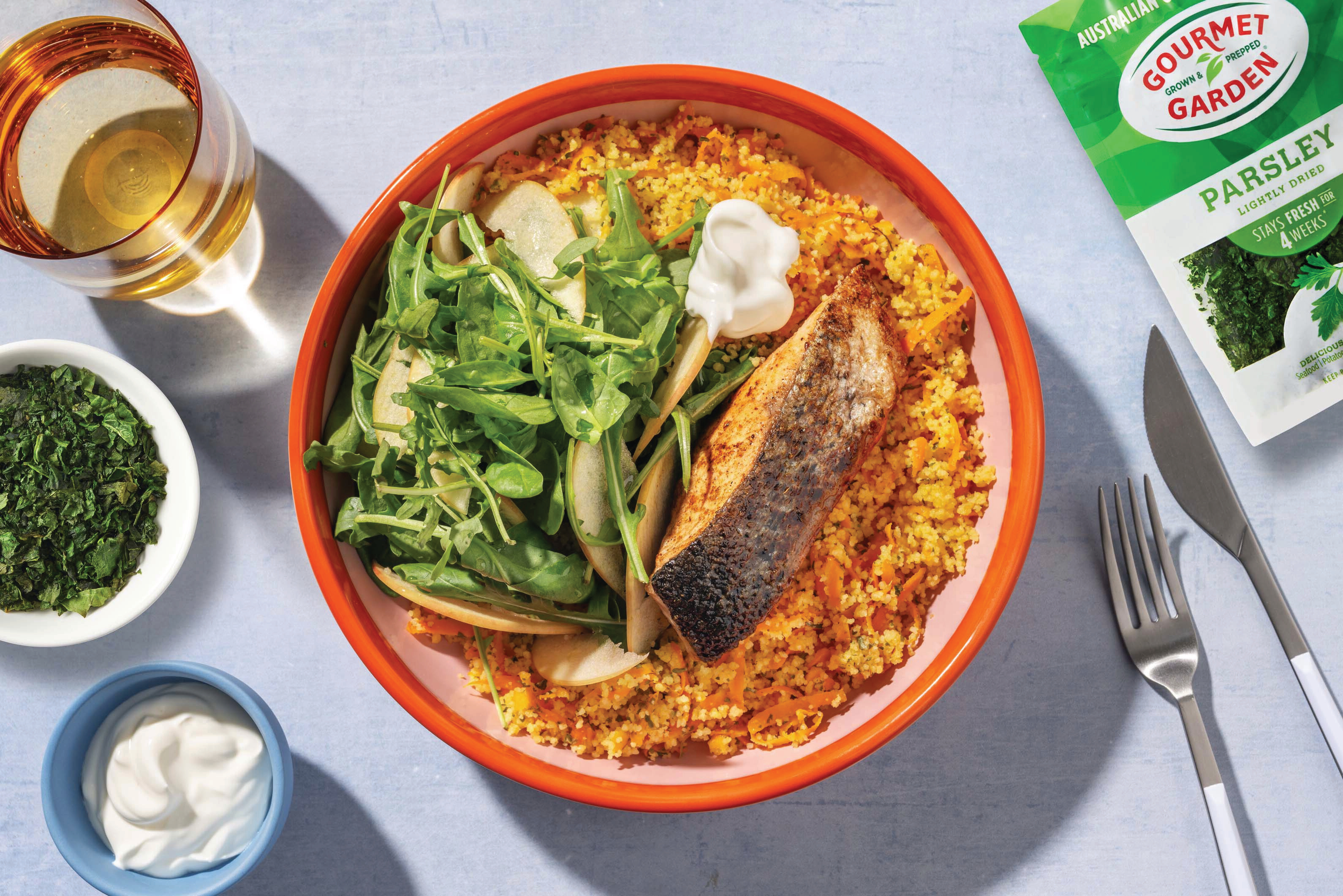 Quick Moroccan Salmon & Garlic Yoghurt