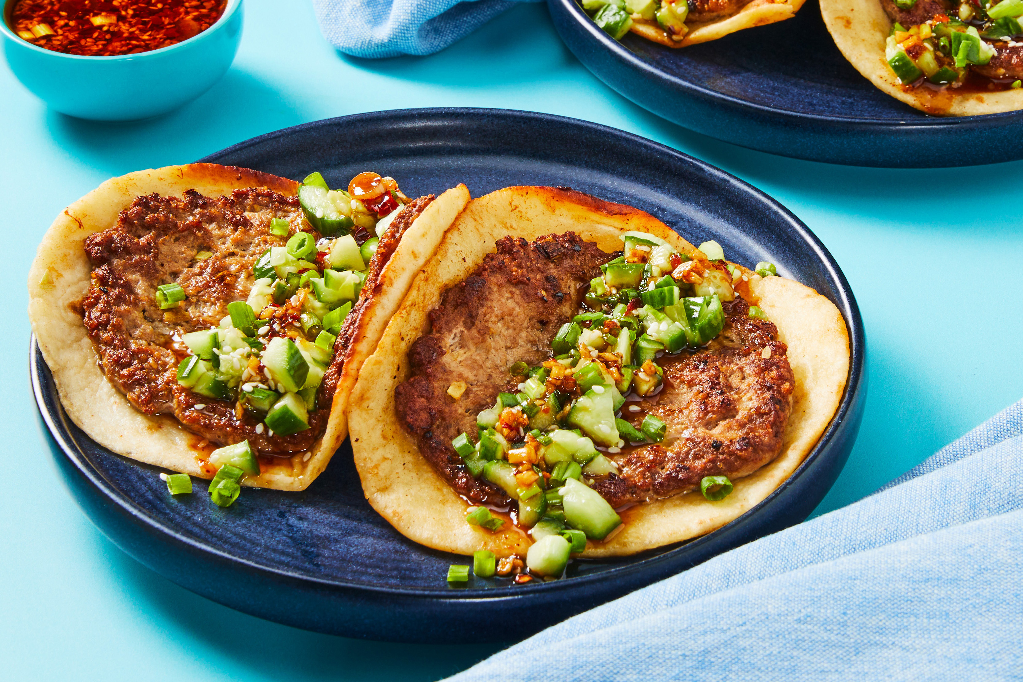 Smashed Pork Dumpling Tacos